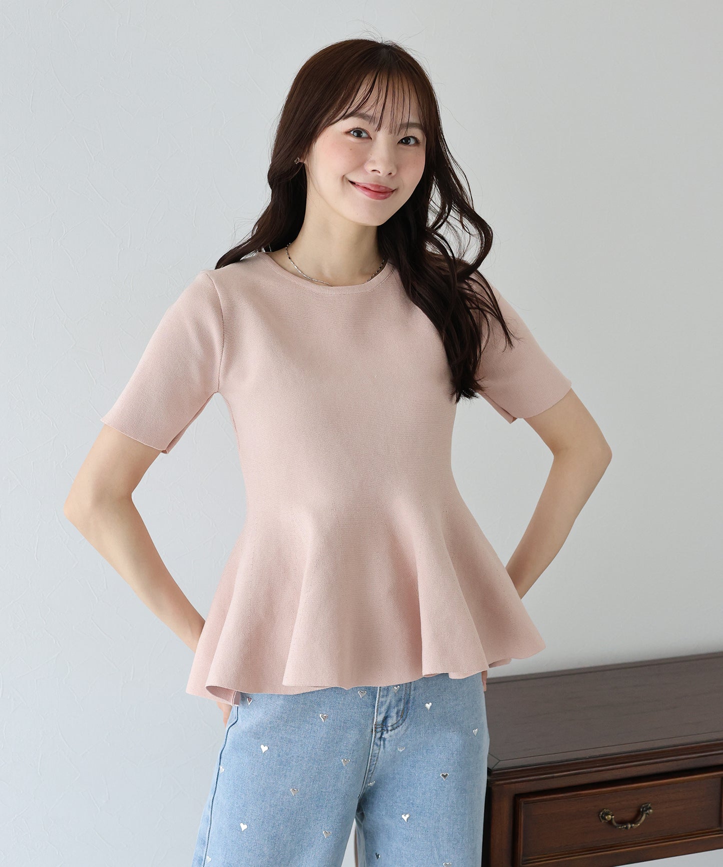 【TIME SALE】ペプラムニットトップス