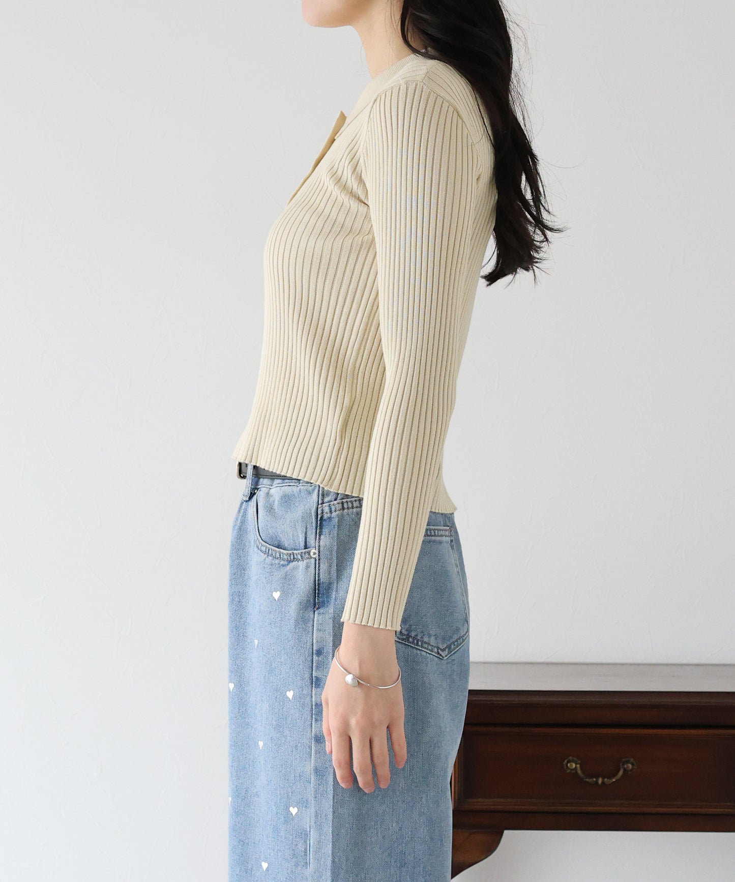 ポロ衿リブニット