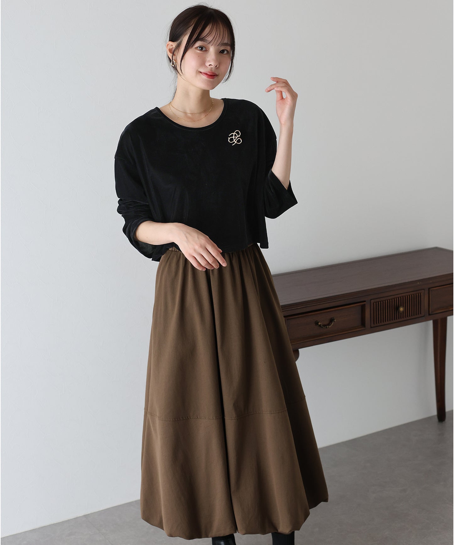 【SALE】シアーベロアショート丈ロンT【ネコポス】