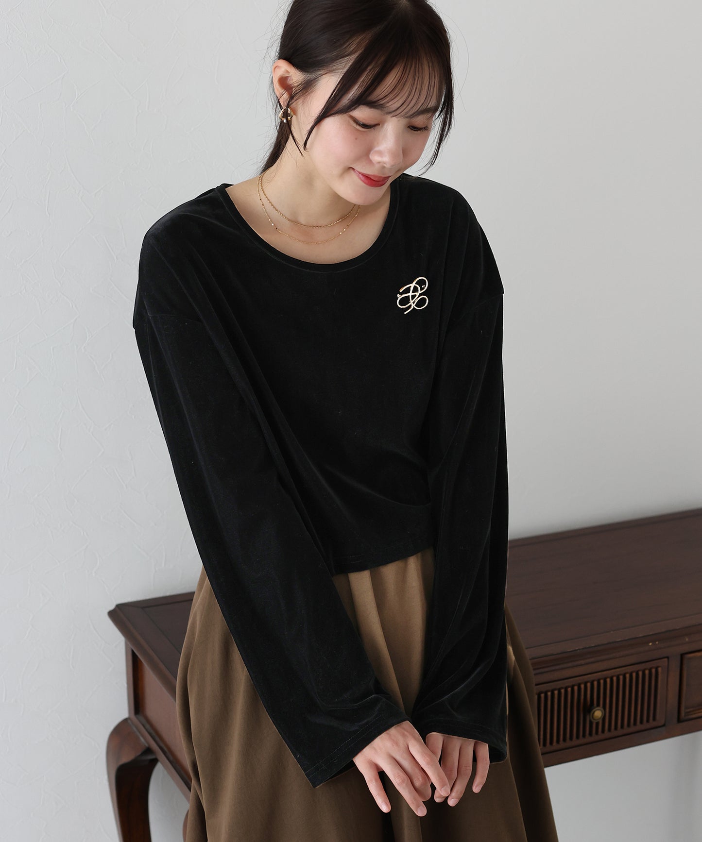 【SALE】シアーベロアショート丈ロンT【ネコポス】