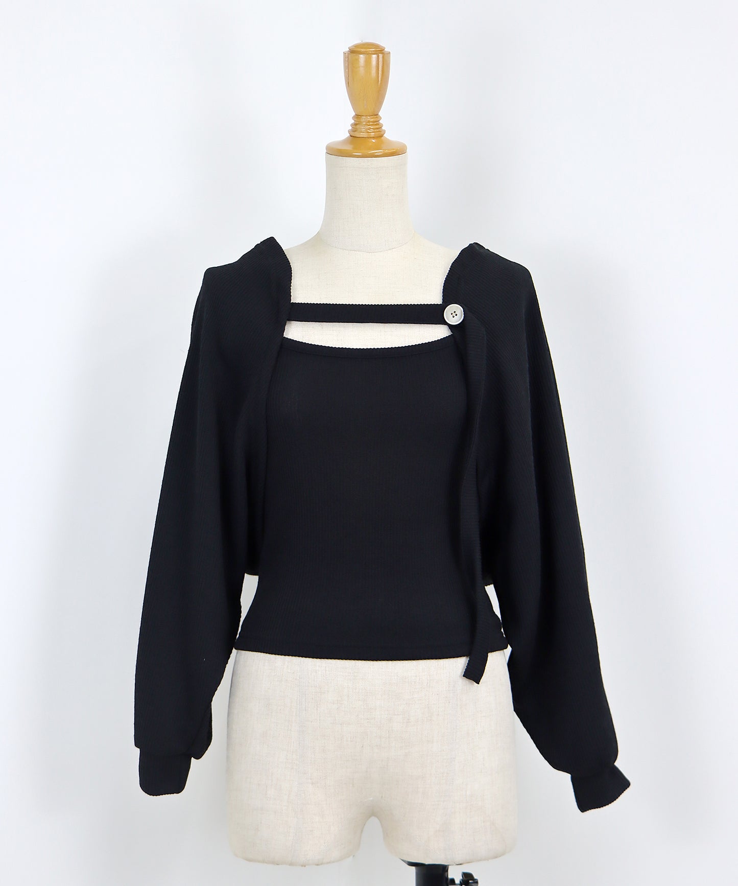 【SALE】リブショートボレロ+キャミセット