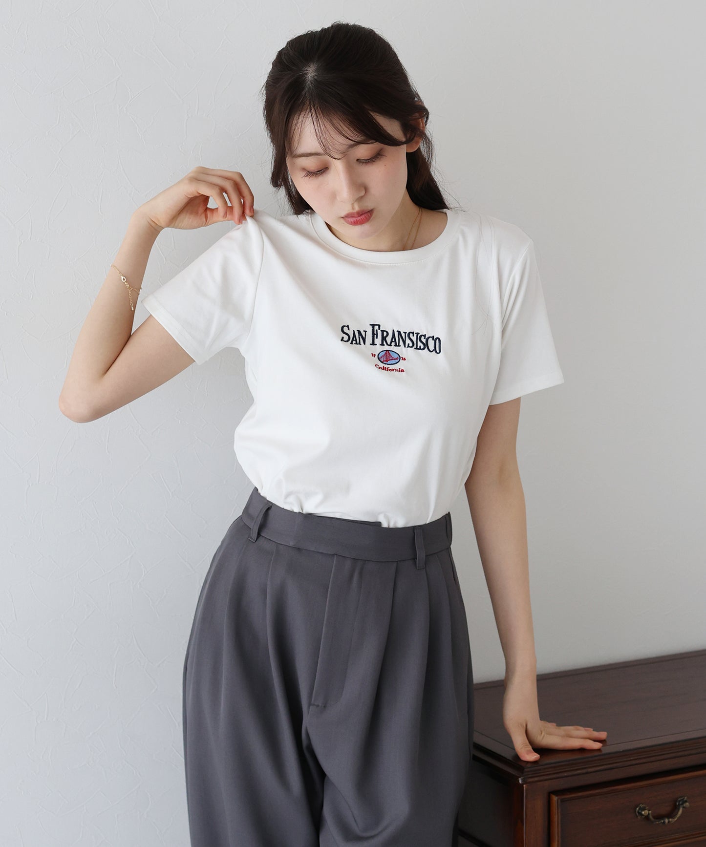 【TIME SALE】San Fransisco刺繍Tシャツ【ネコポス】