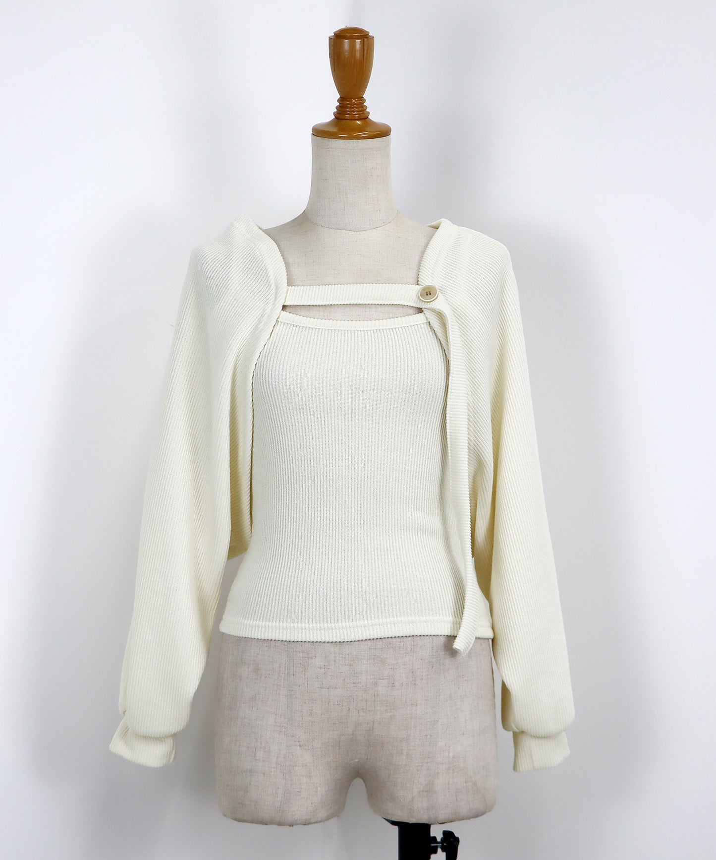 【SALE】リブショートボレロ+キャミセット