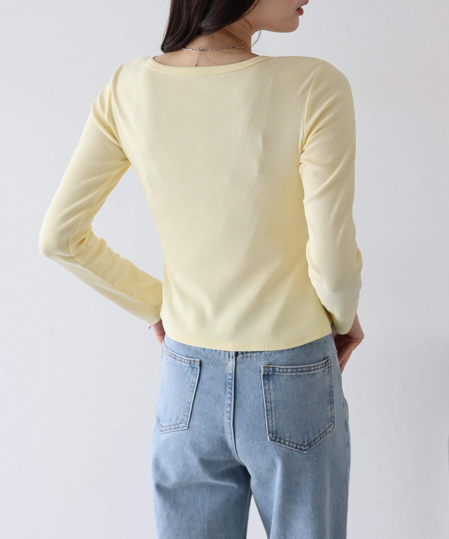 レース付ヘンリーネックカットソー【ネコポス】