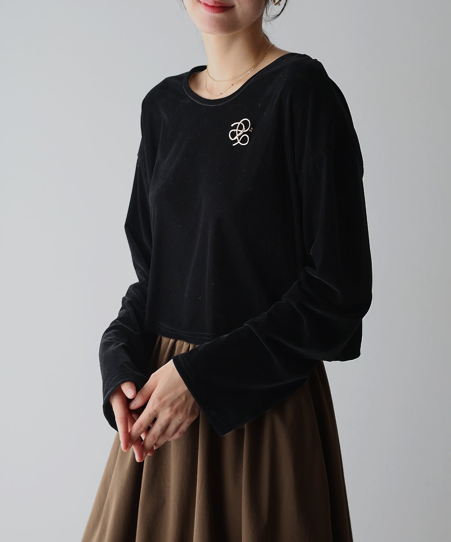 【SALE】シアーベロアショート丈ロンT【ネコポス】