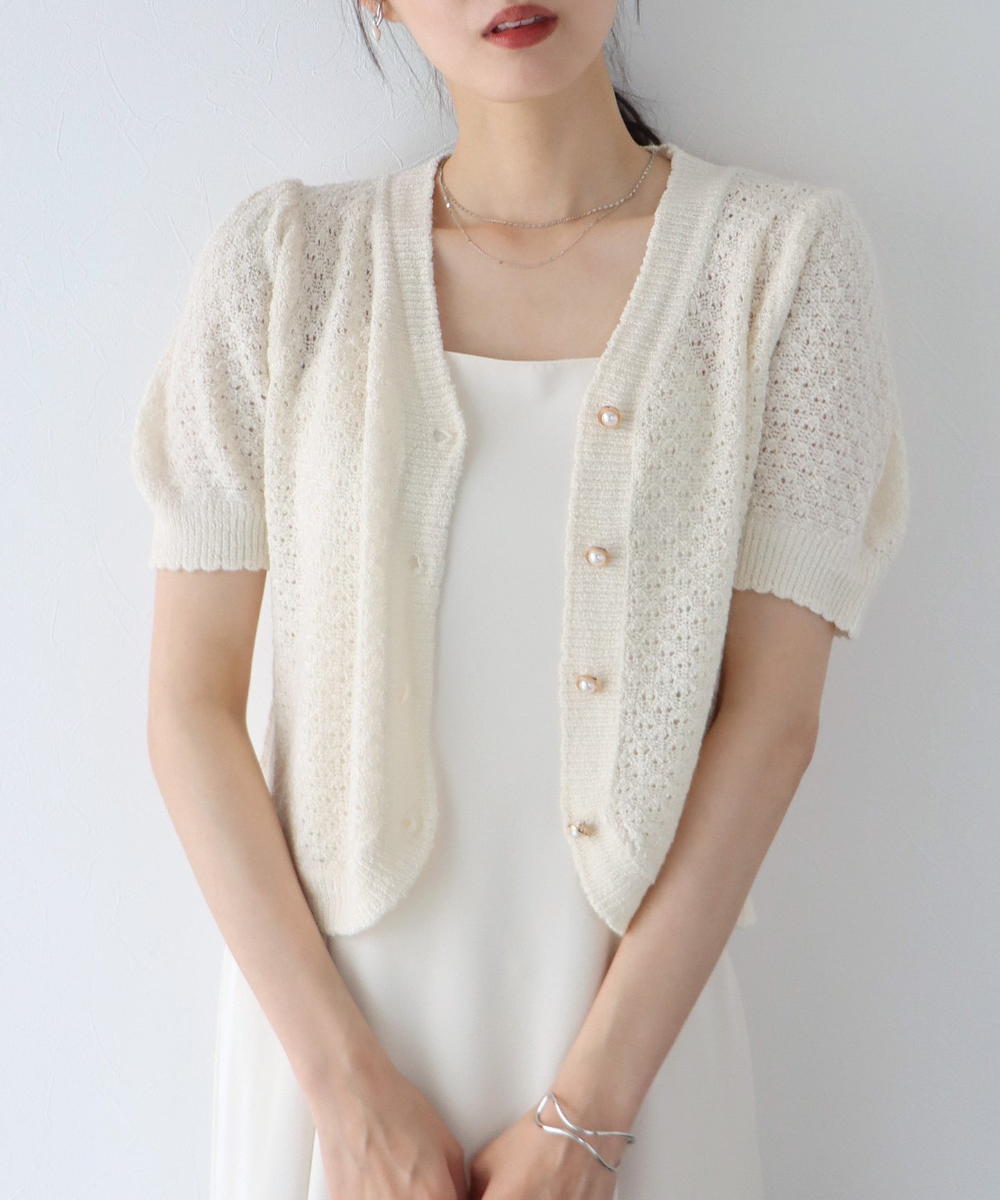 【SALE】パールボタンカーディガン