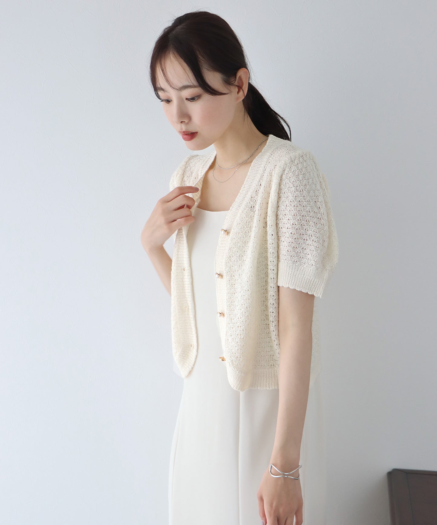 【SALE】パールボタンカーディガン