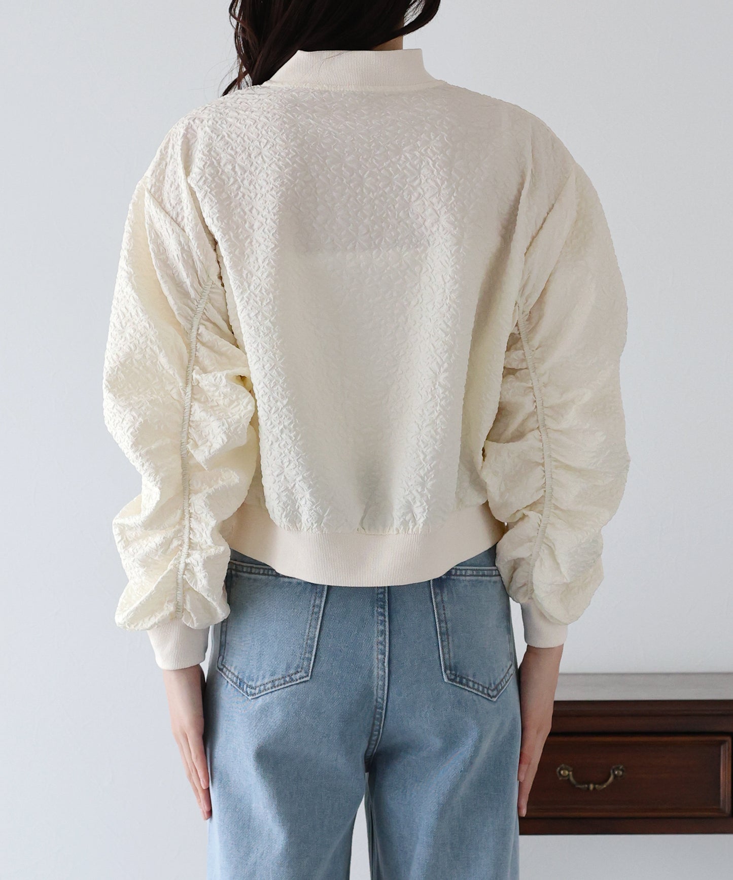 【TIME SALE】フラワージャガードブルゾン