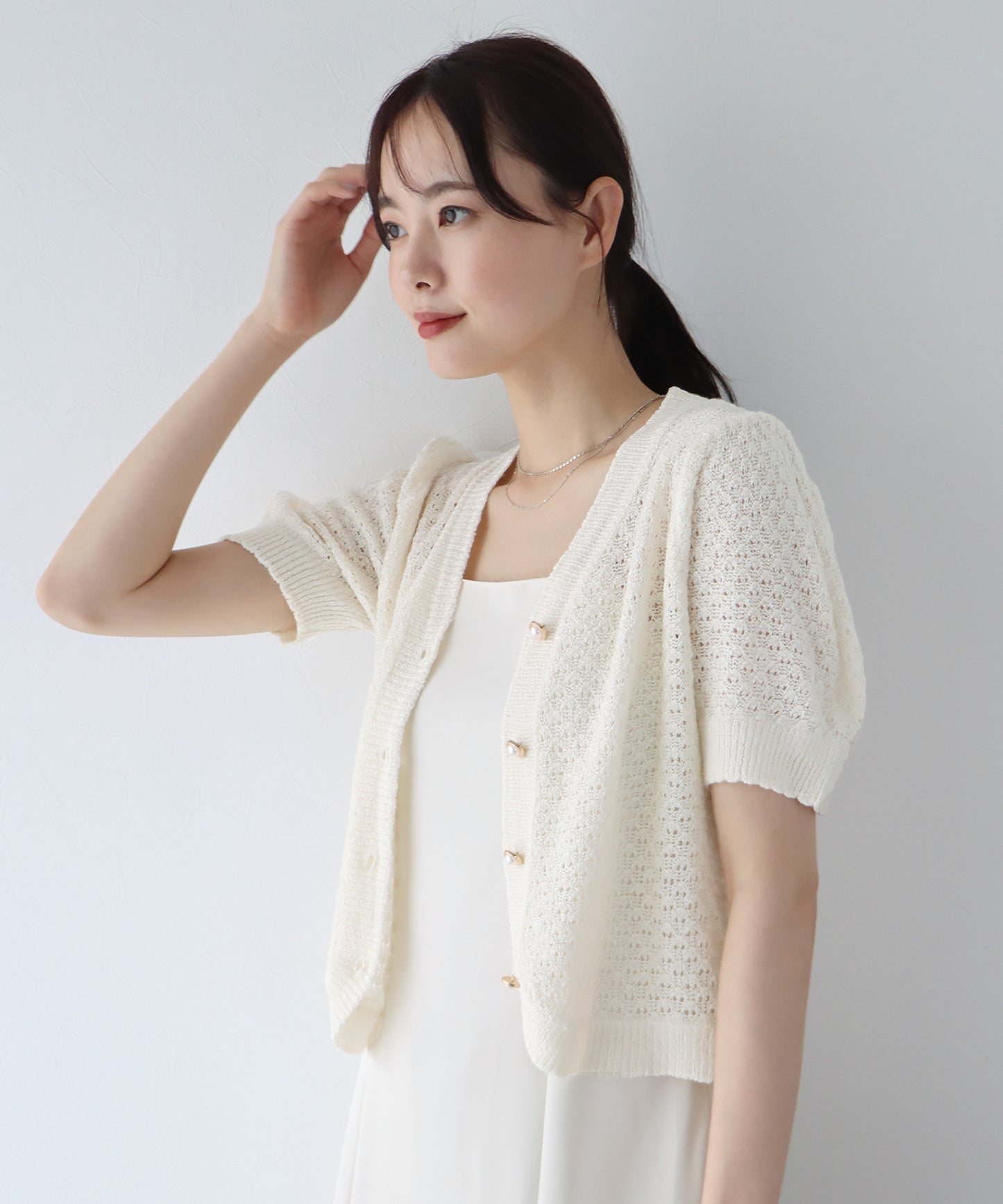 【SALE】パールボタンカーディガン