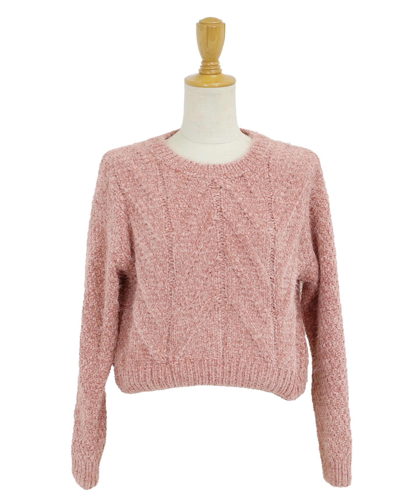 【SALE】ケーブル編みモールシャギーニット