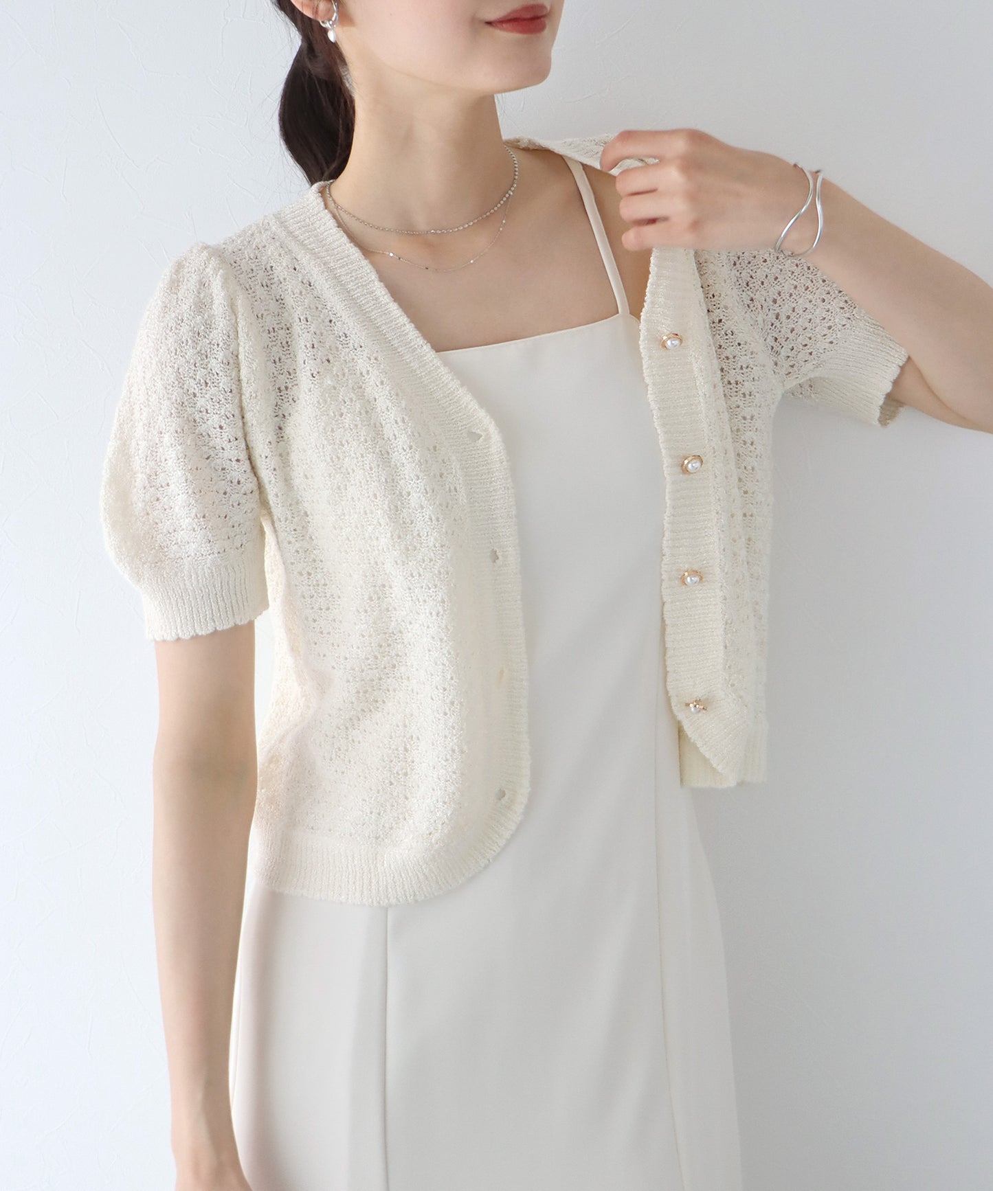 【SALE】パールボタンカーディガン