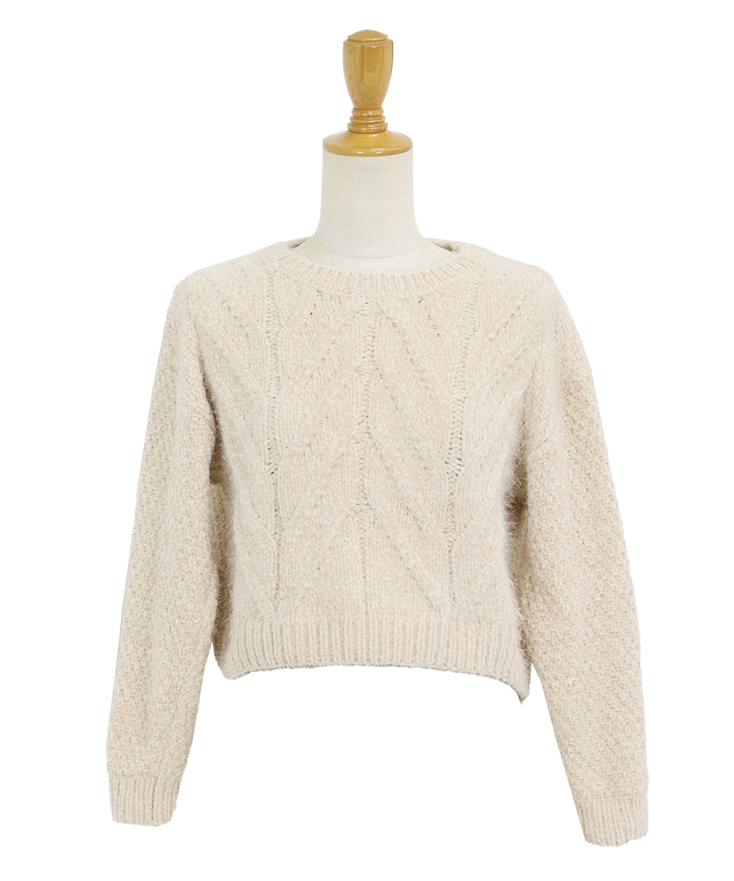 【SALE】ケーブル編みモールシャギーニット