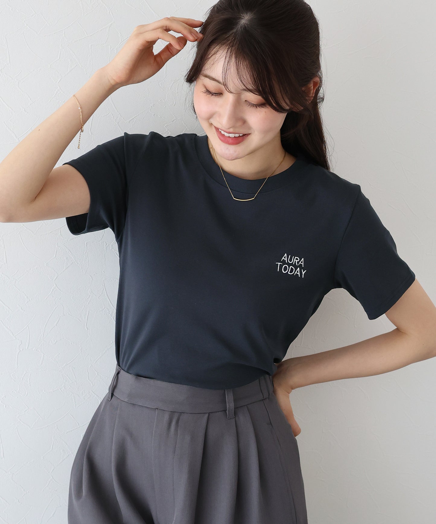 【TIME SALE】ワンポイントロゴ刺繍Tシャツ【ネコポス】