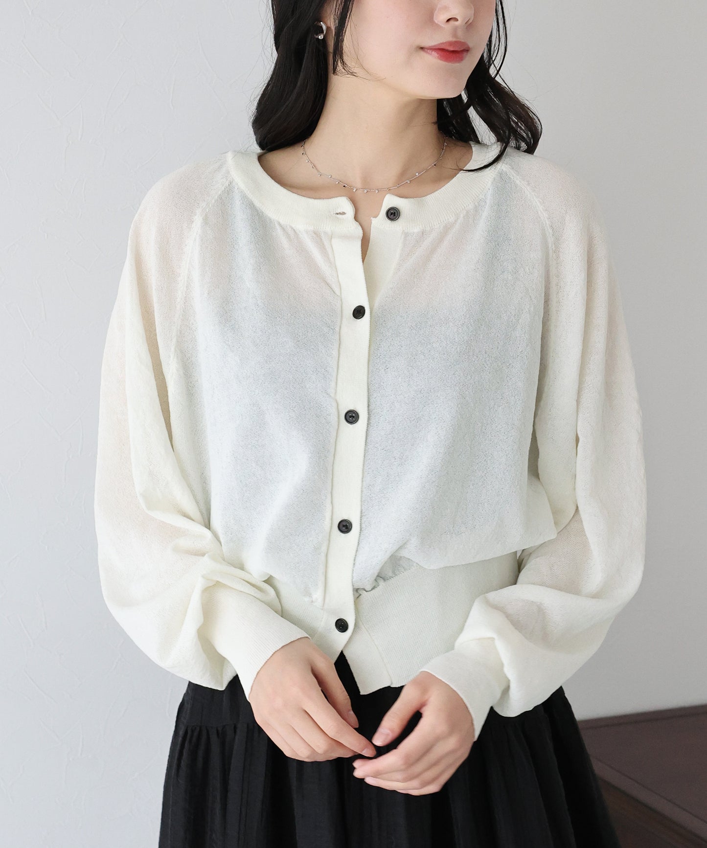 【SALE】UVカット ラグランシアーニットカーディガン【ネコポス】