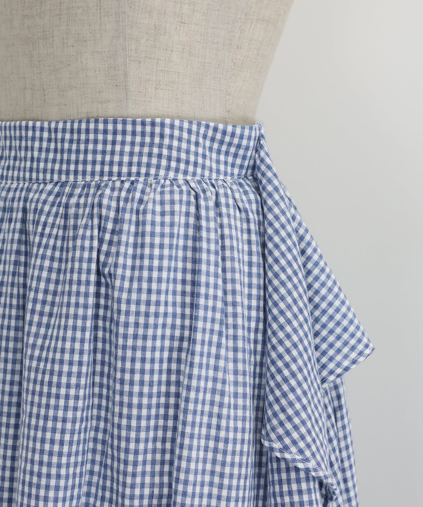 【SALE】フロントフリルチェックスカート