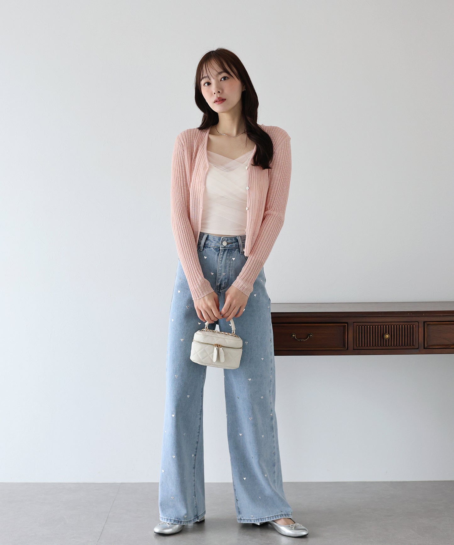 【TIME SALE】シアーリブカーディガン