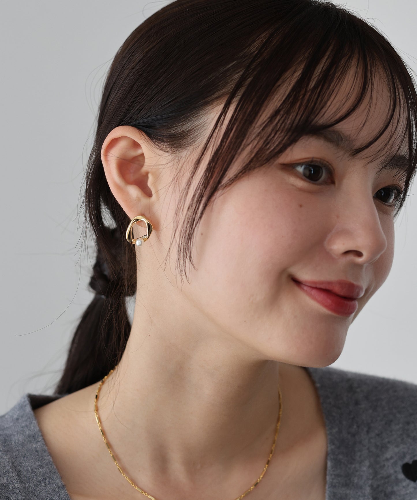 一粒パールサークルピアス【ネコポス】