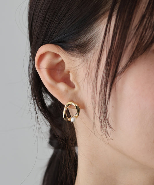 一粒パールサークルピアス【ネコポス】