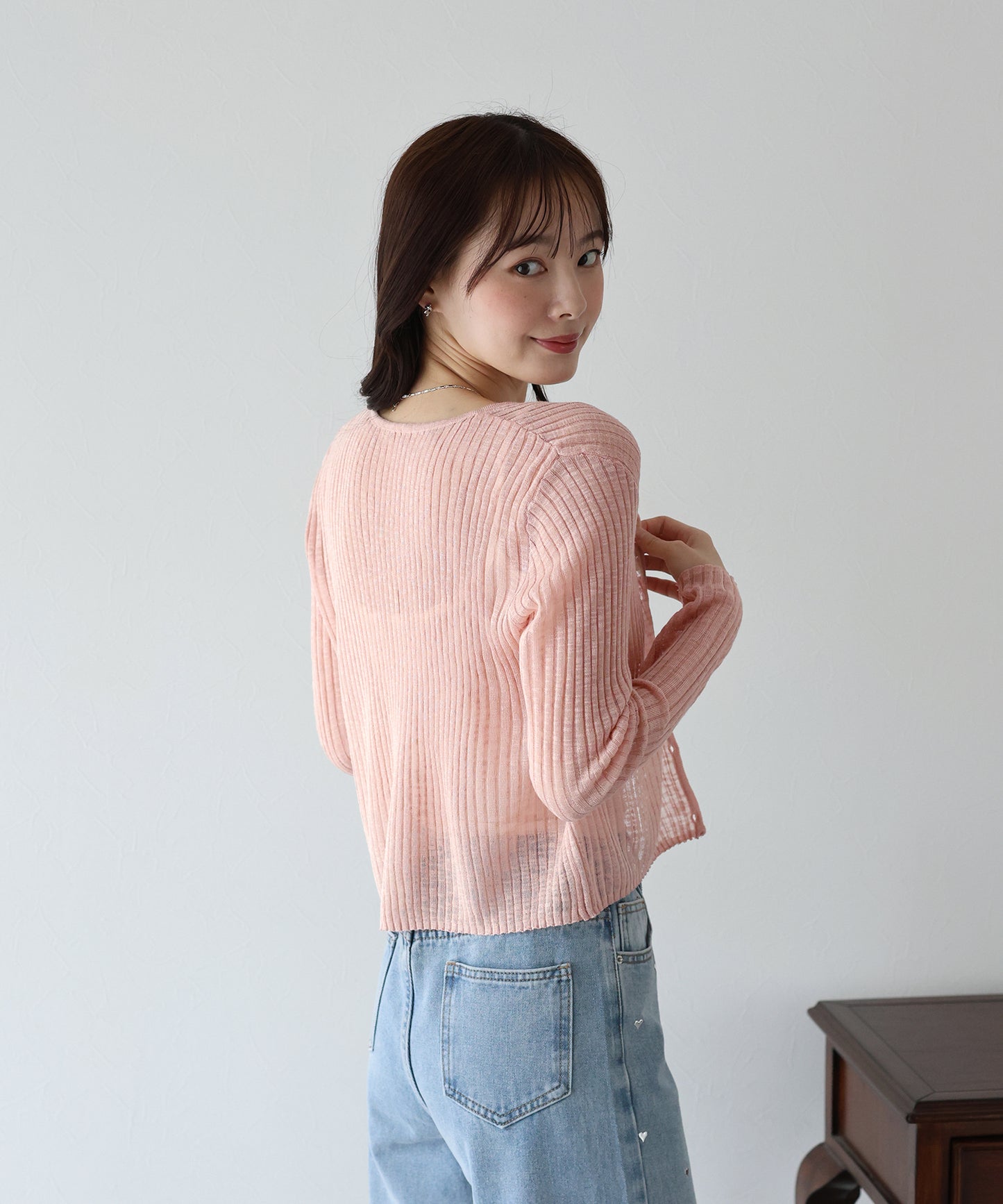 【TIME SALE】シアーリブカーディガン