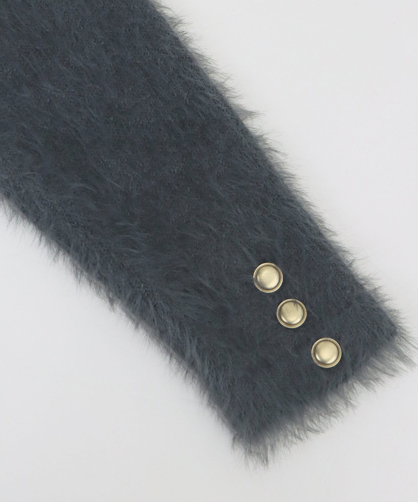 【TIME SALE】金ボタンシャギーニットジャケット