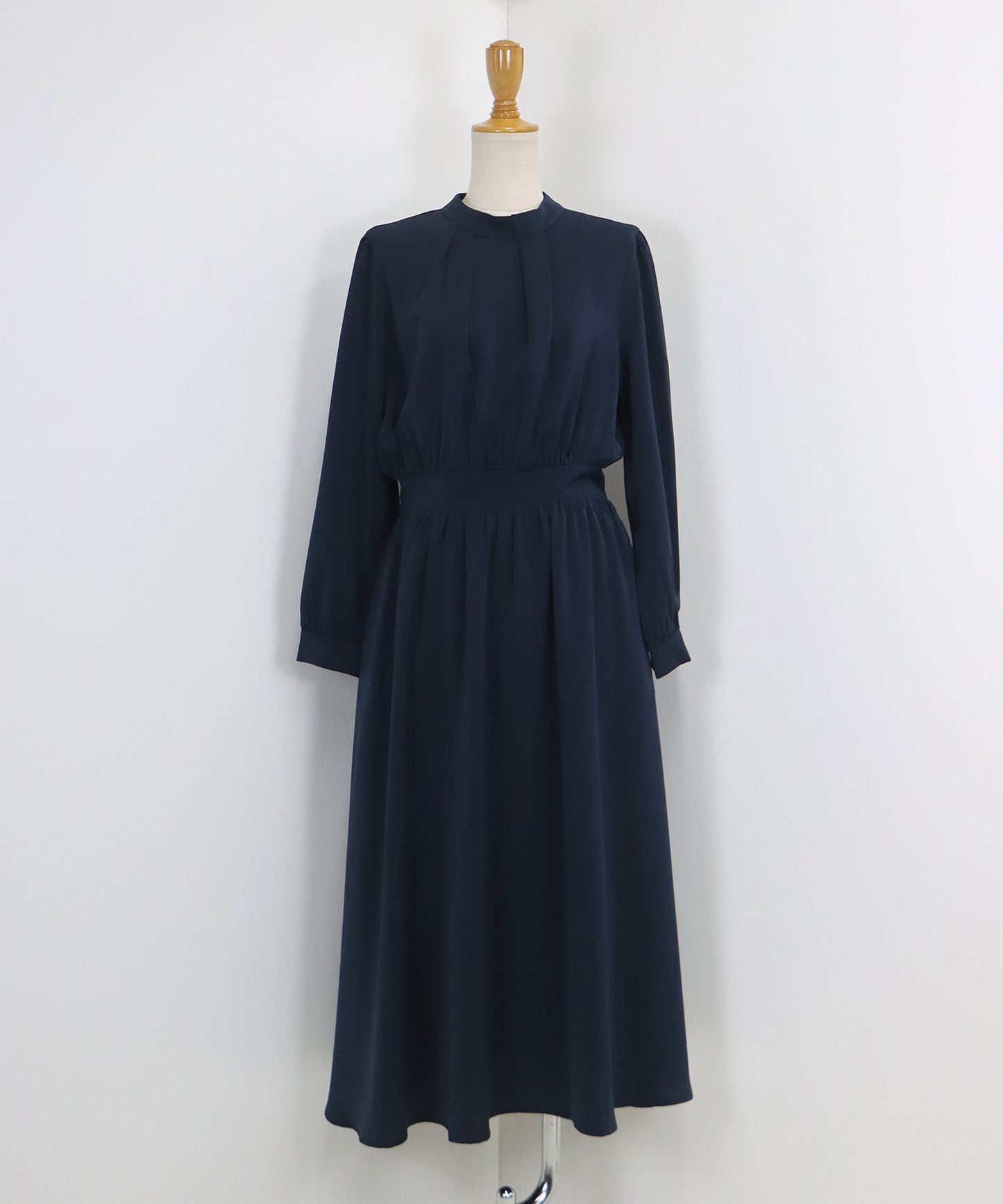【SALE】ミックスツイードノーカラージャケットxスタンドカラータックワンピース