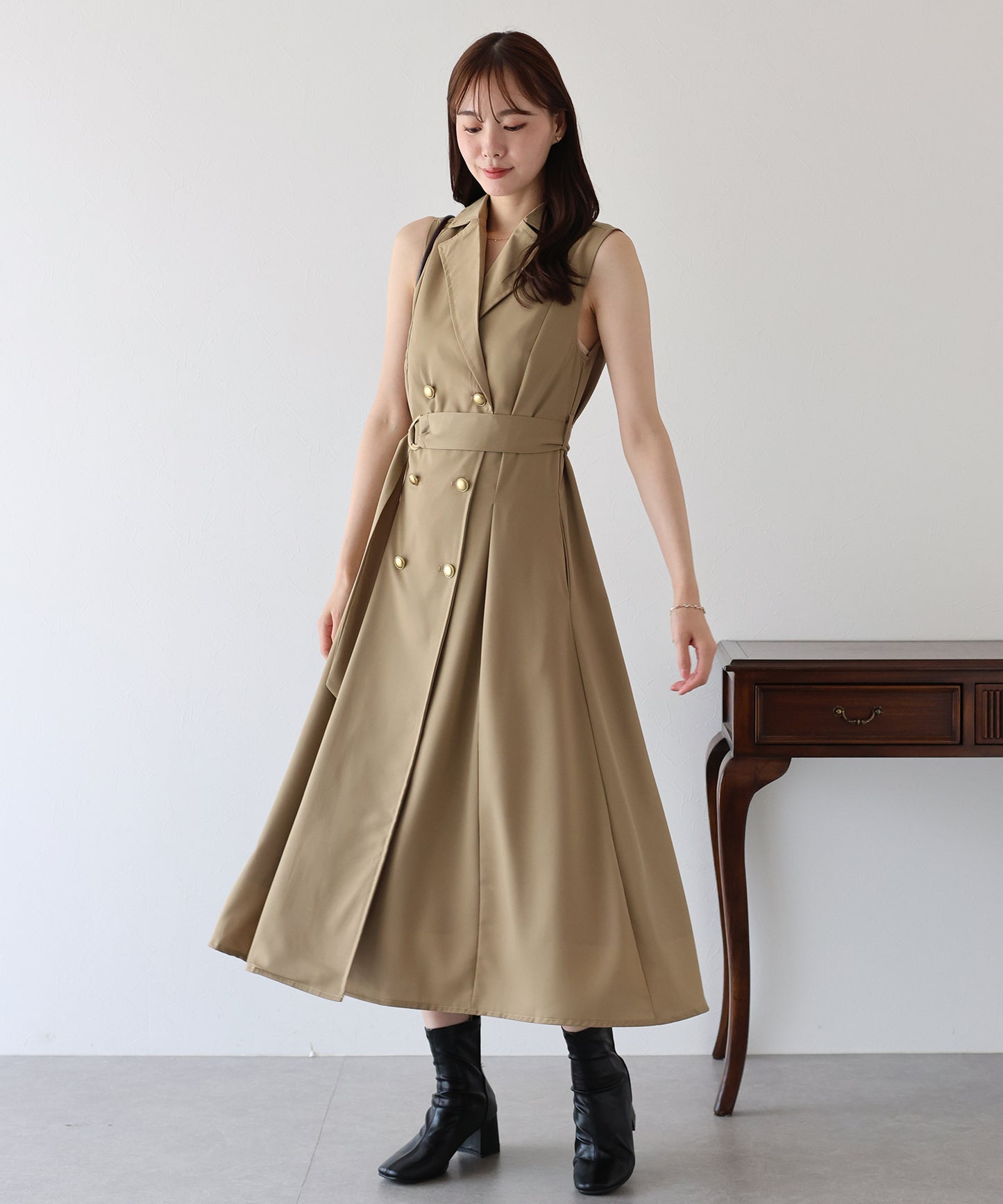 【早割5%OFF】トレンチジレワンピース