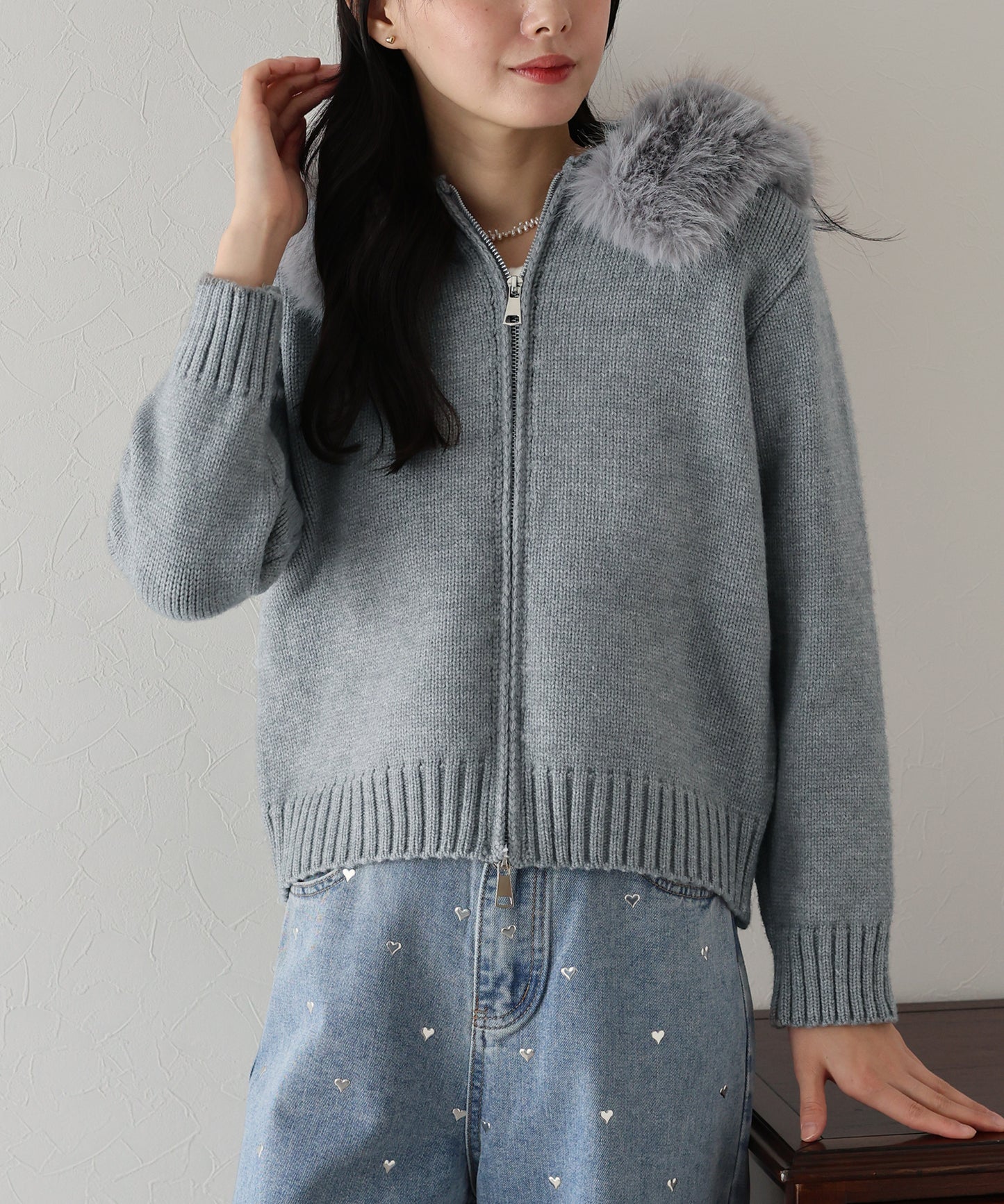 【TIME SALE】ファーニットパーカー