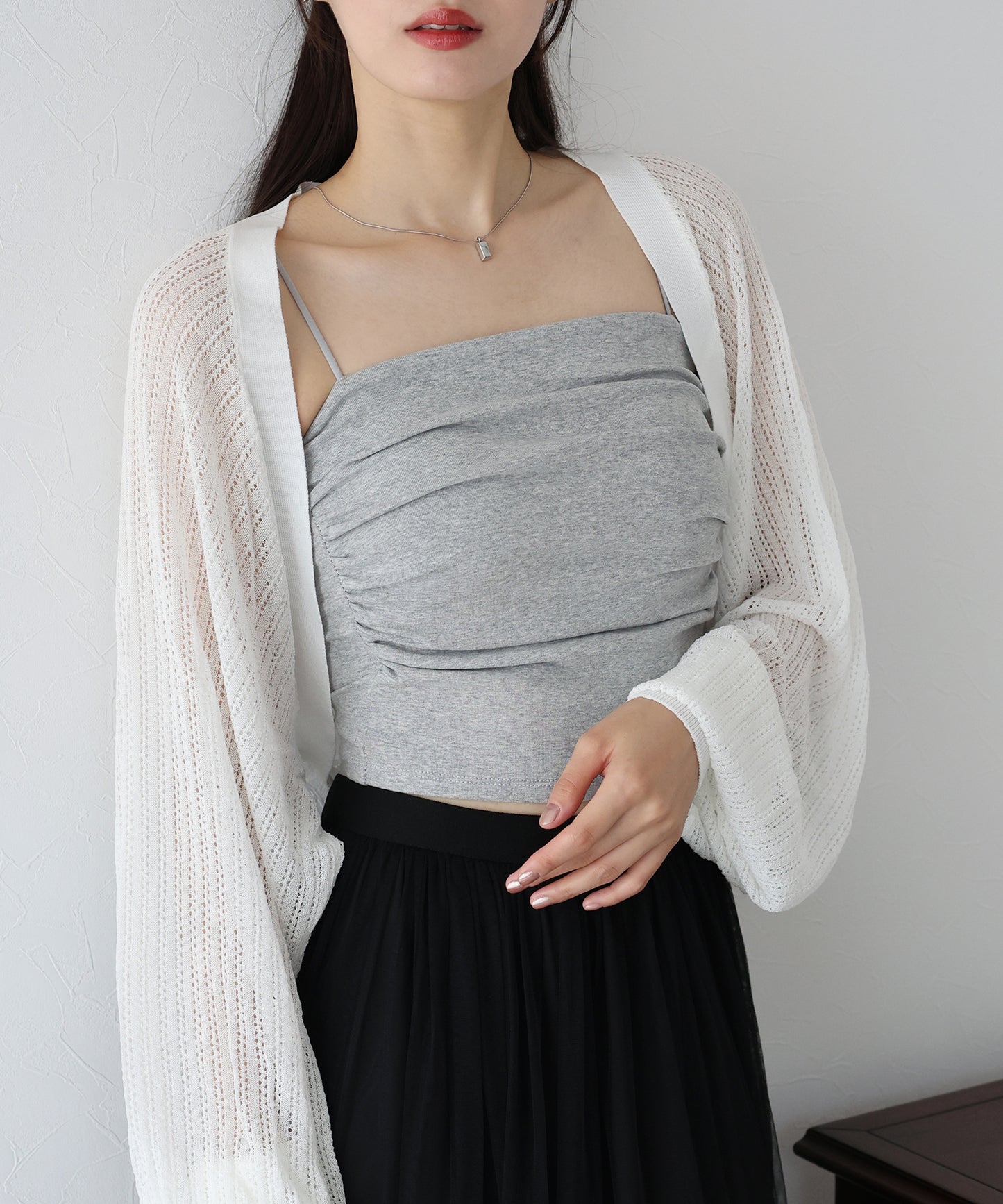 【SALE】カップ付きギャザーキャミソール【ネコポス】