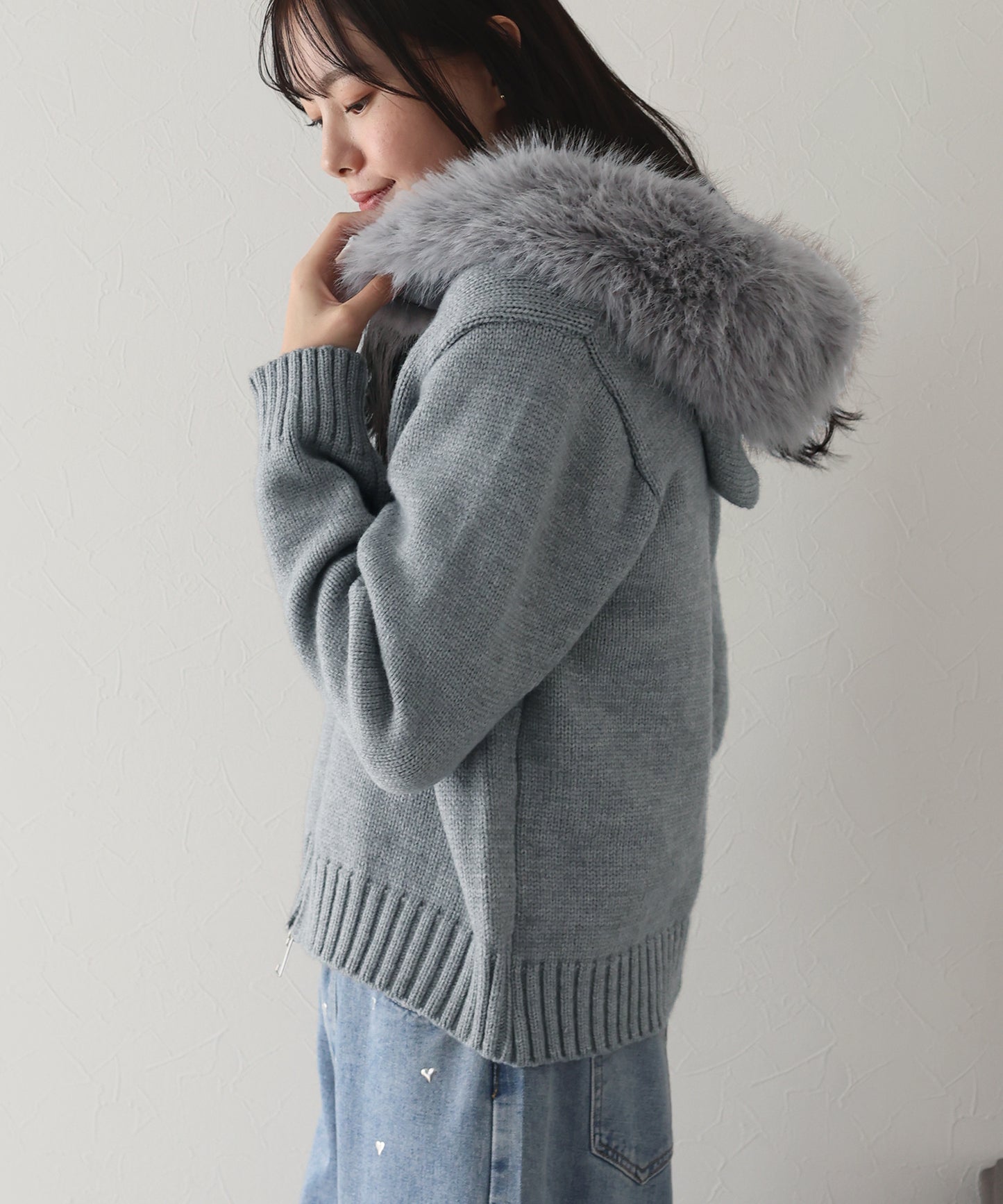 【TIME SALE】ファーニットパーカー