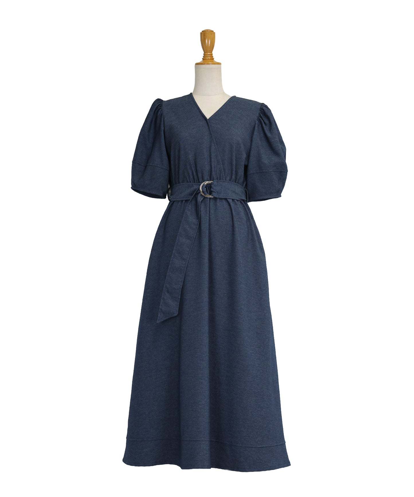 【SALE】デニムライクカシュクールワンピース