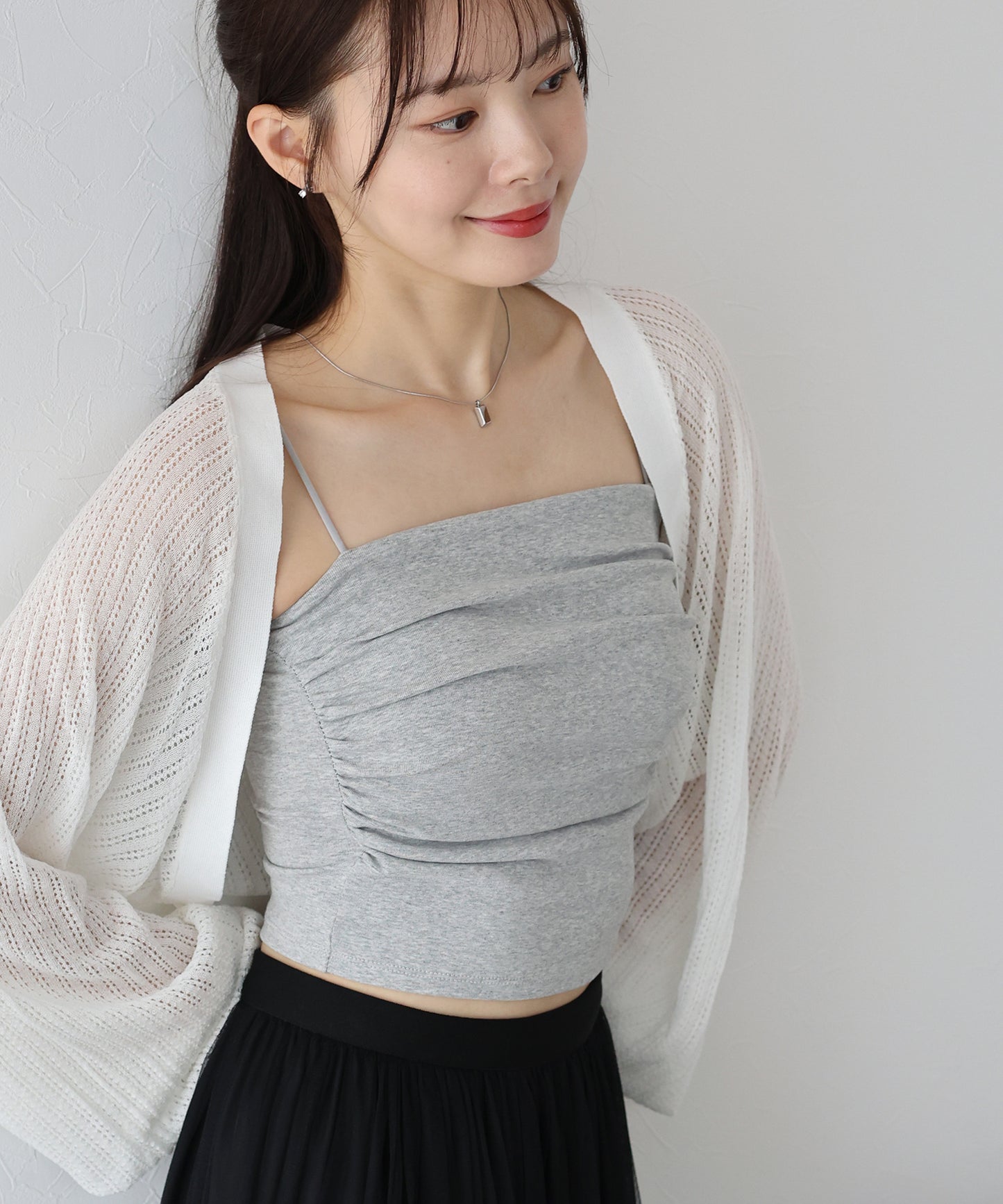 【SALE】カップ付きギャザーキャミソール【ネコポス】