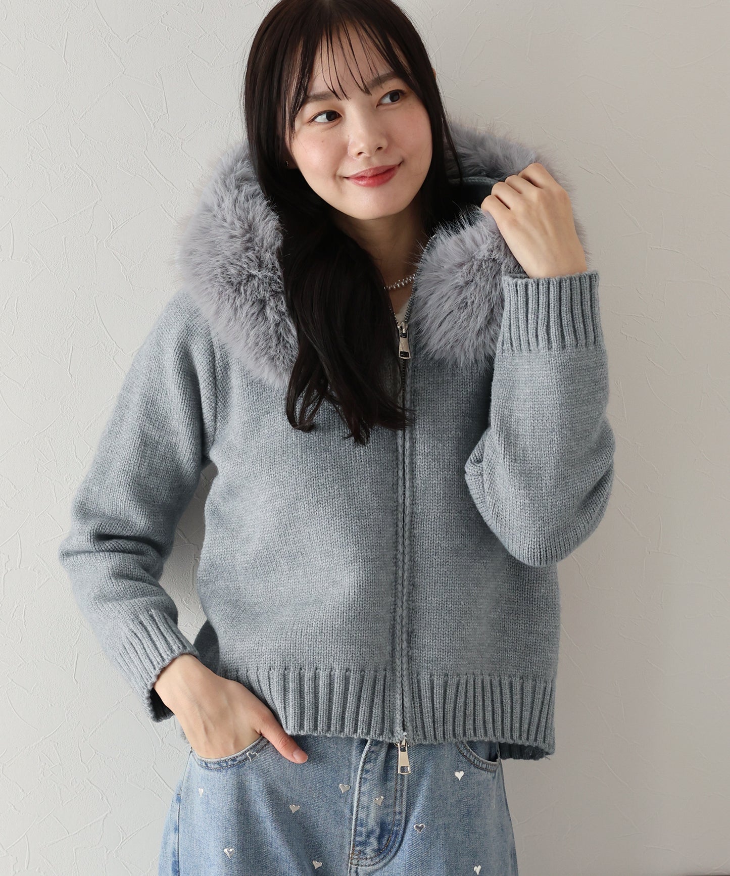 【TIME SALE】ファーニットパーカー