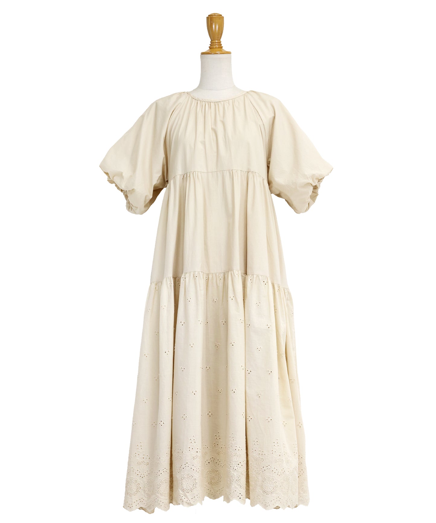 【TIME SALE】バルーン袖コットンレースワンピース