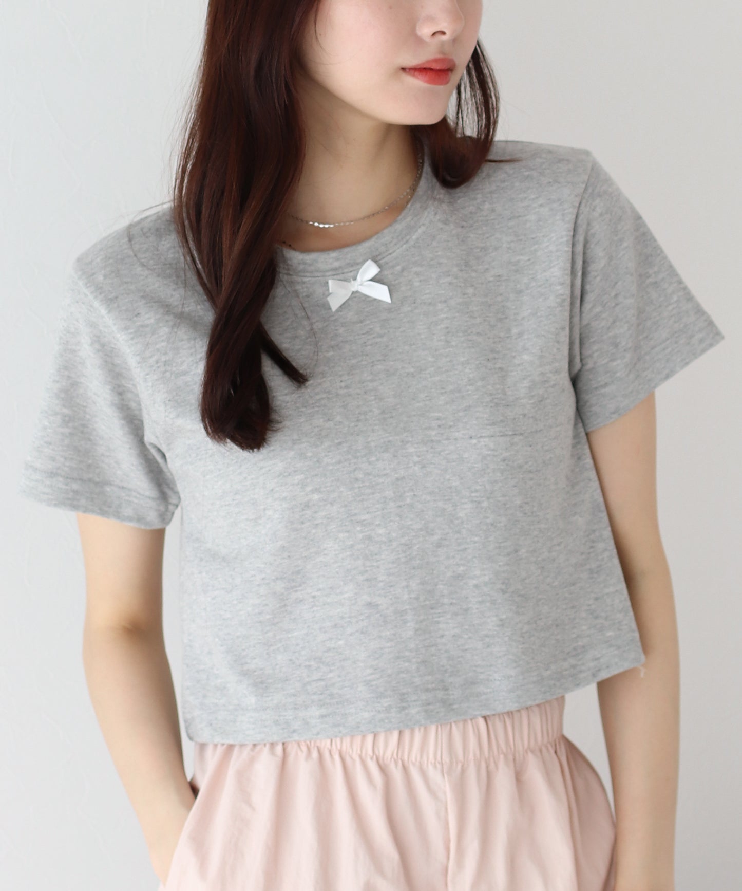 【SALE】プチリボン付きTシャツ【ネコポス】