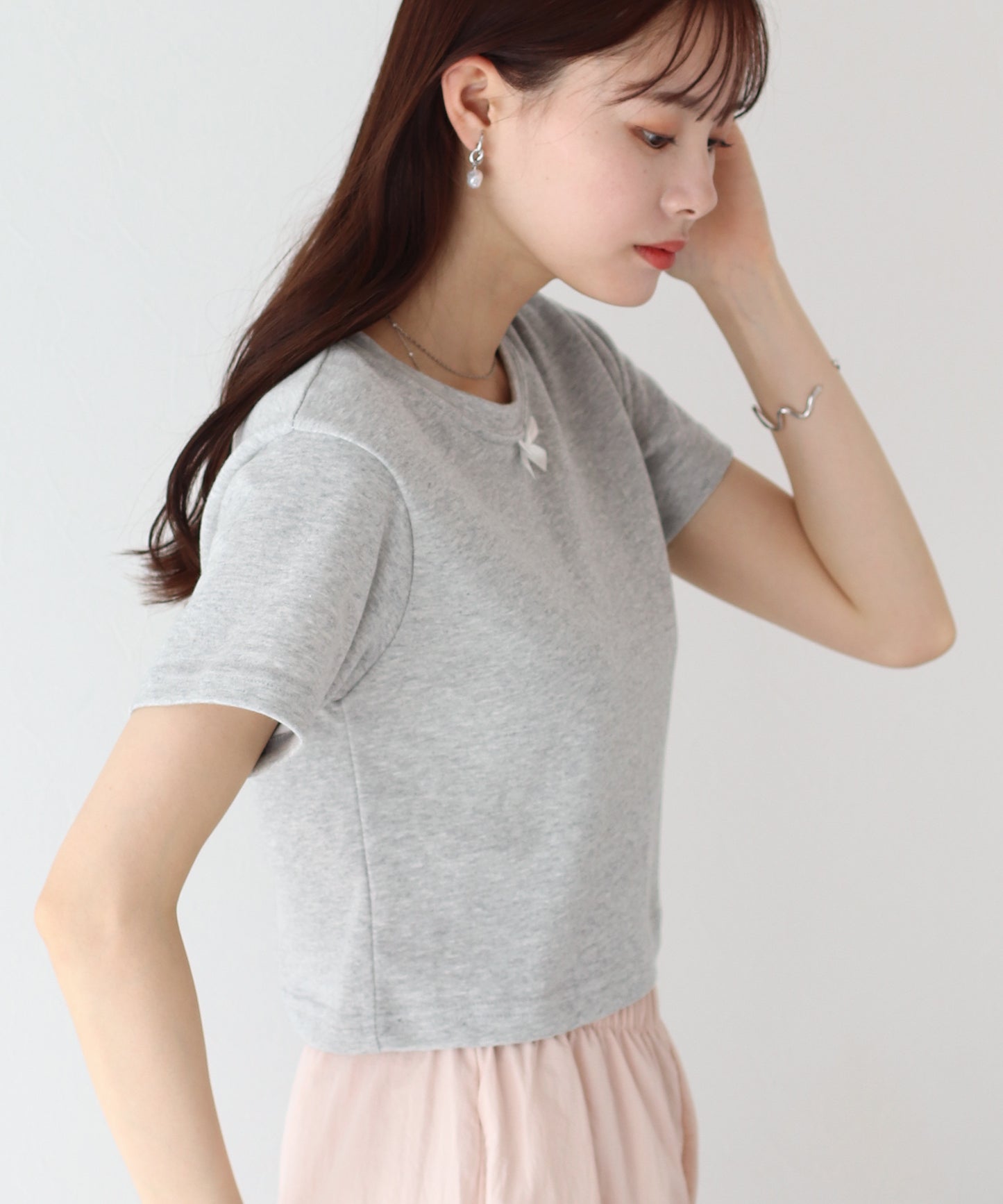 【SALE】プチリボン付きTシャツ【ネコポス】