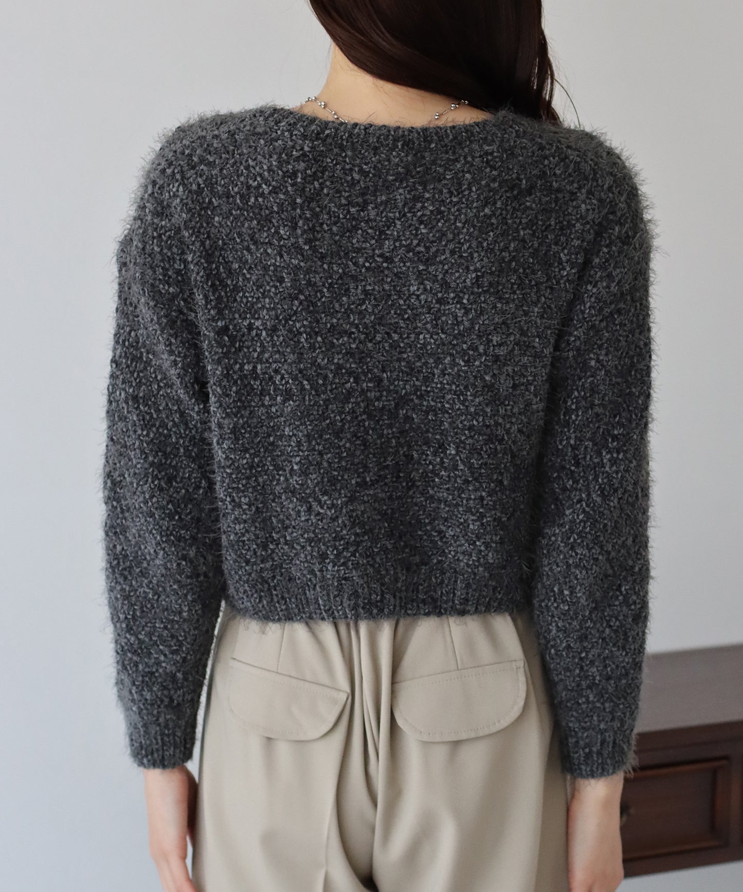 【SALE】ケーブル編みモールシャギーニット