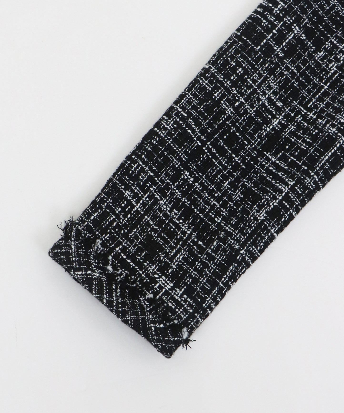 【SALE】ミックスツイードノーカラージャケットxスタンドカラータックワンピース