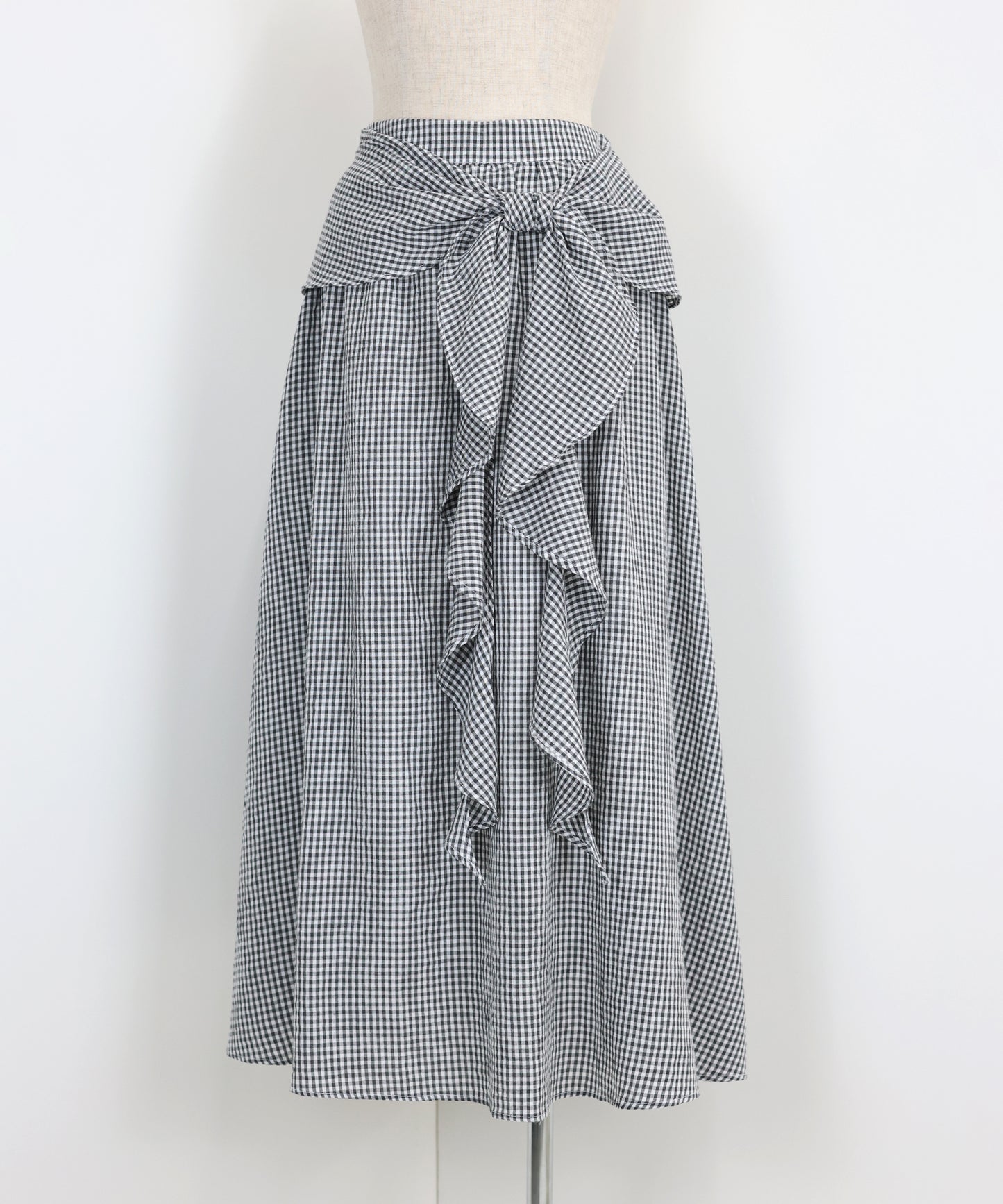 【SALE】フロントフリルチェックスカート