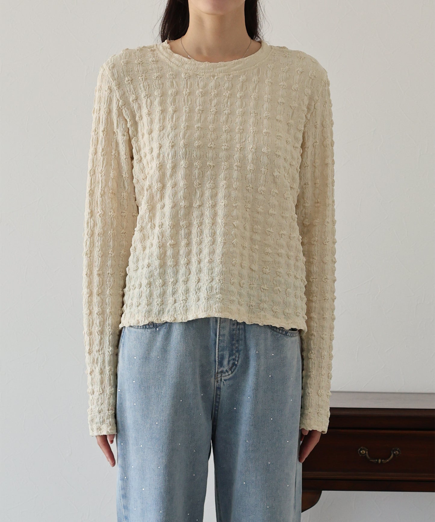 【TIME SALE】ポコポコジャガードカットソー