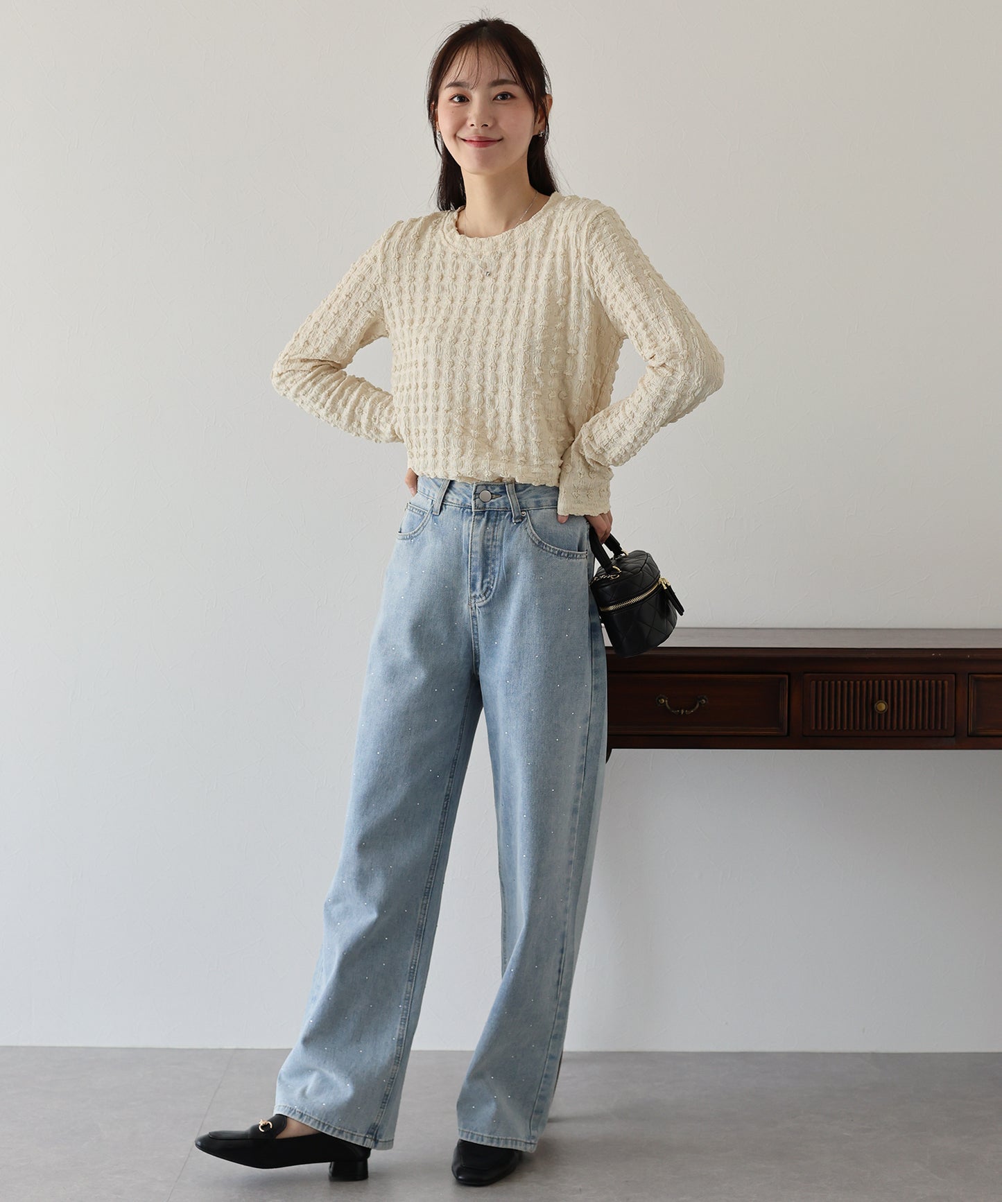 【TIME SALE】ポコポコジャガードカットソー