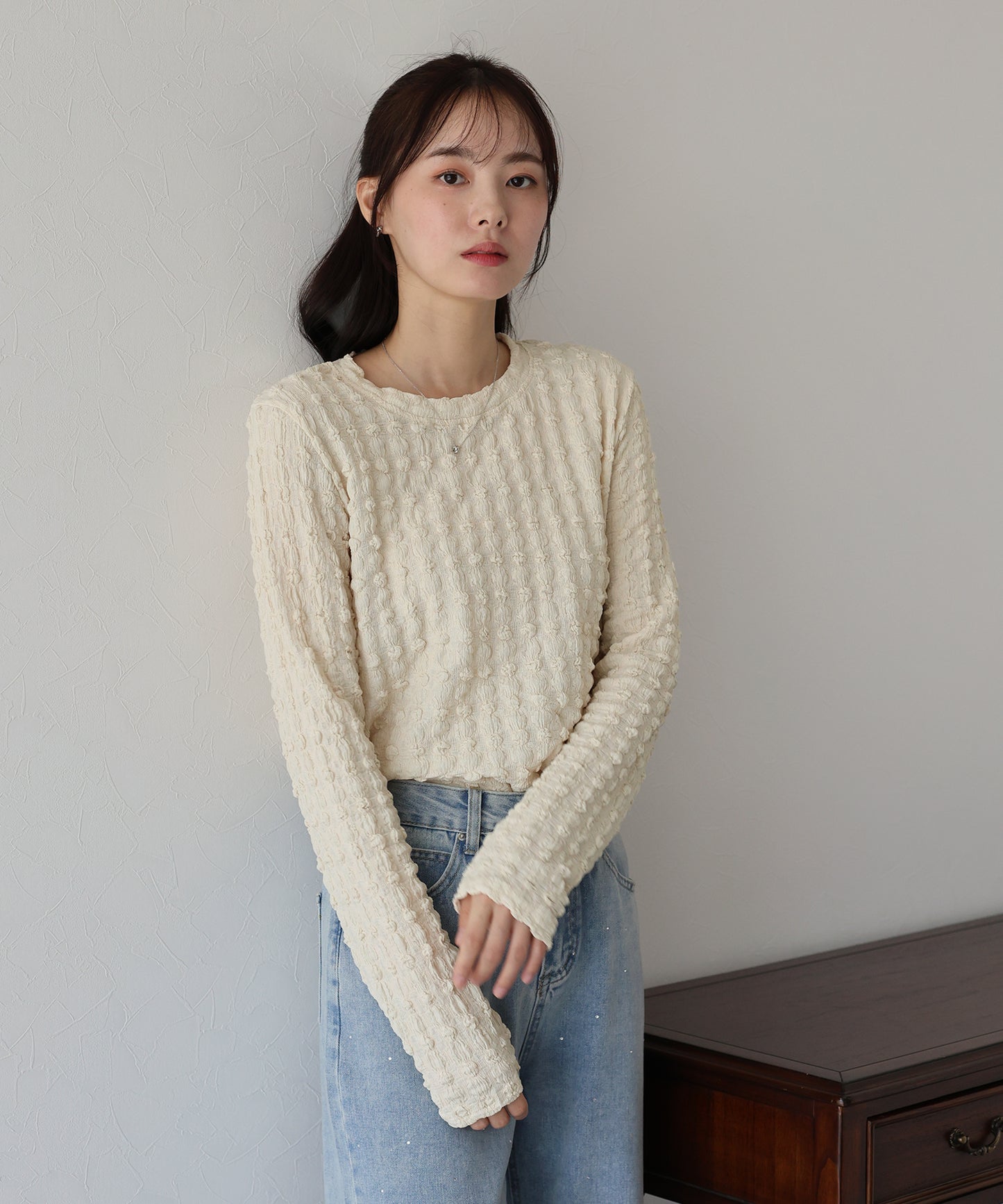 【TIME SALE】ポコポコジャガードカットソー