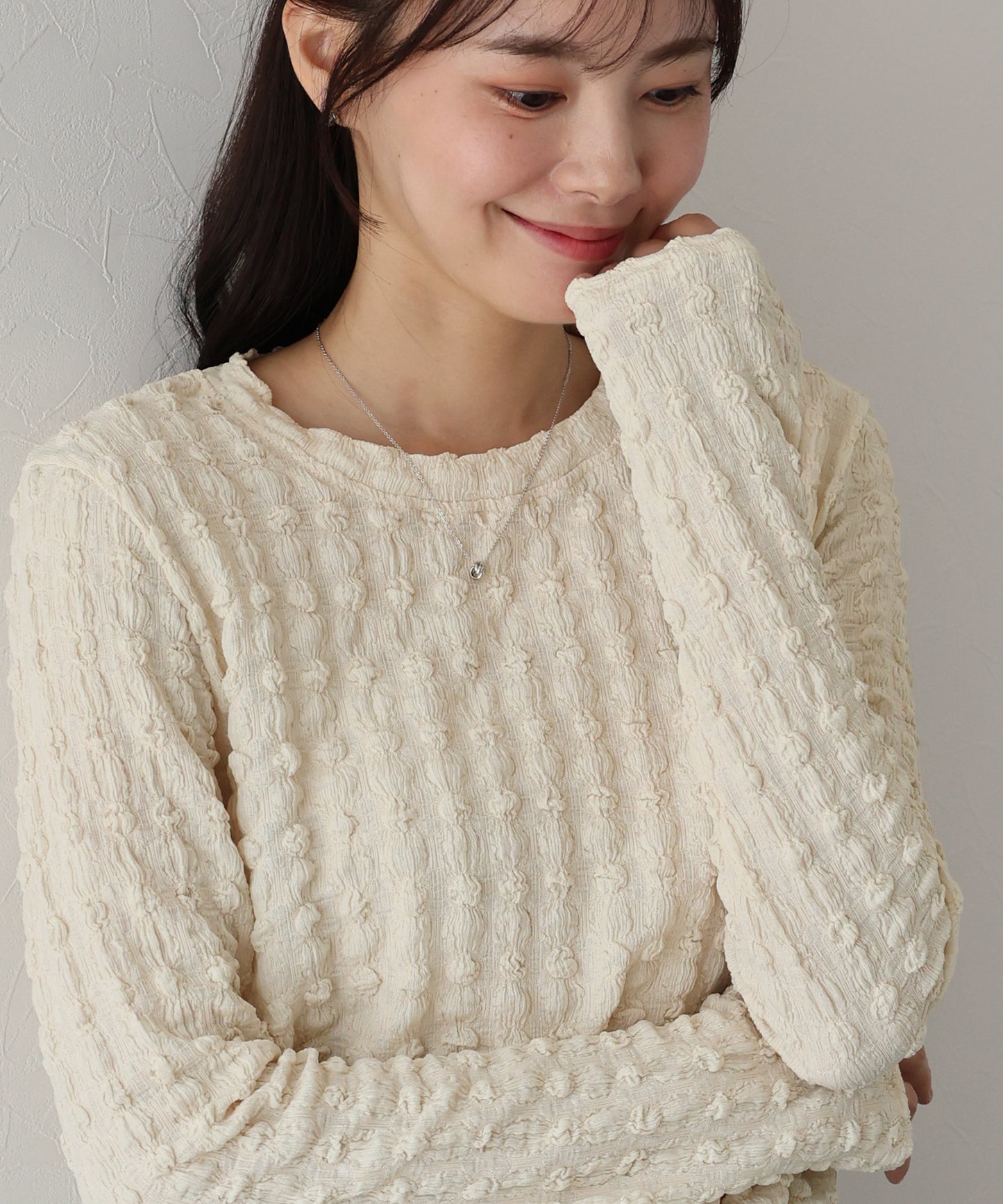 【TIME SALE】ポコポコジャガードカットソー