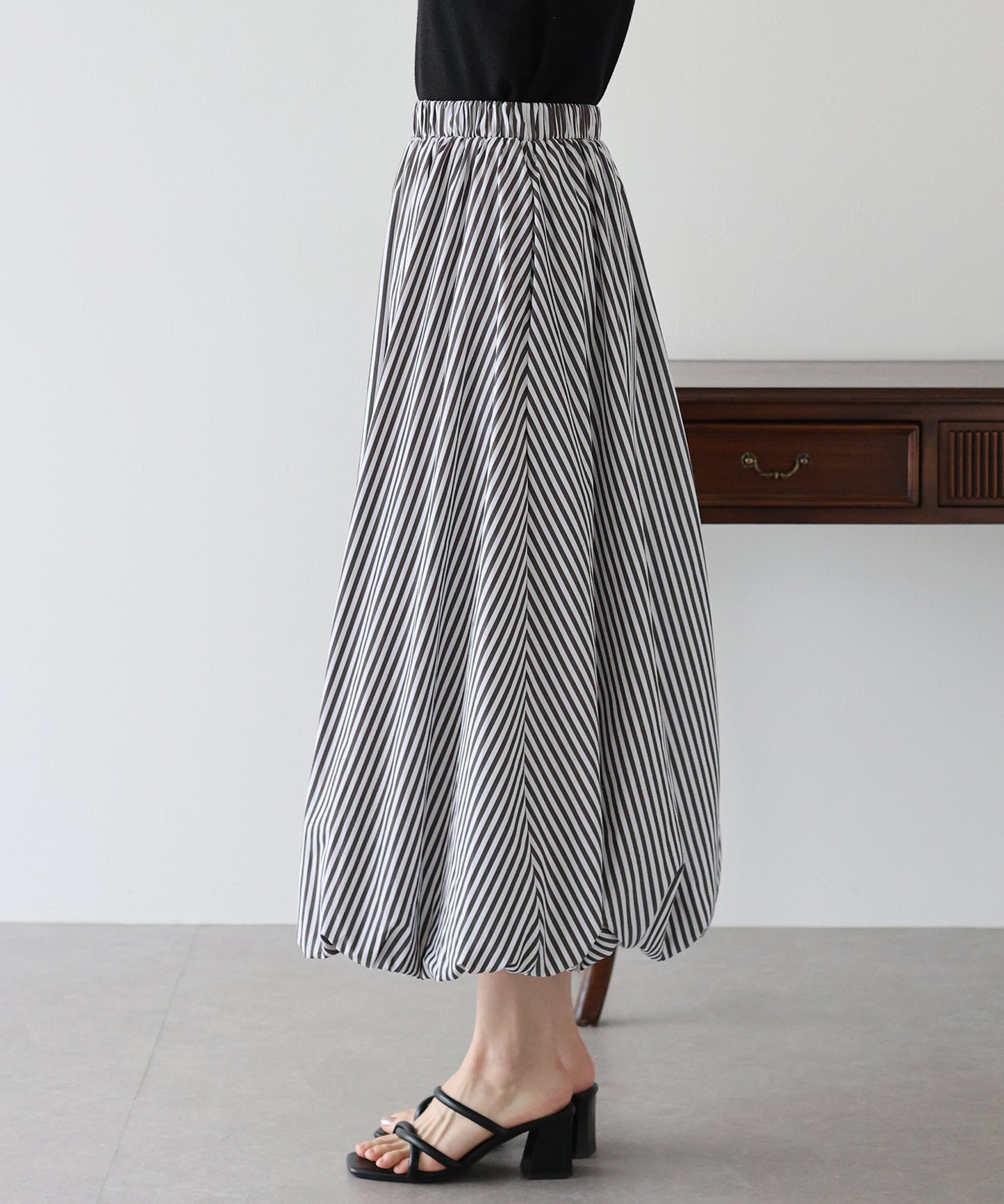 【SALE】ストライプ柄バルーンスカート