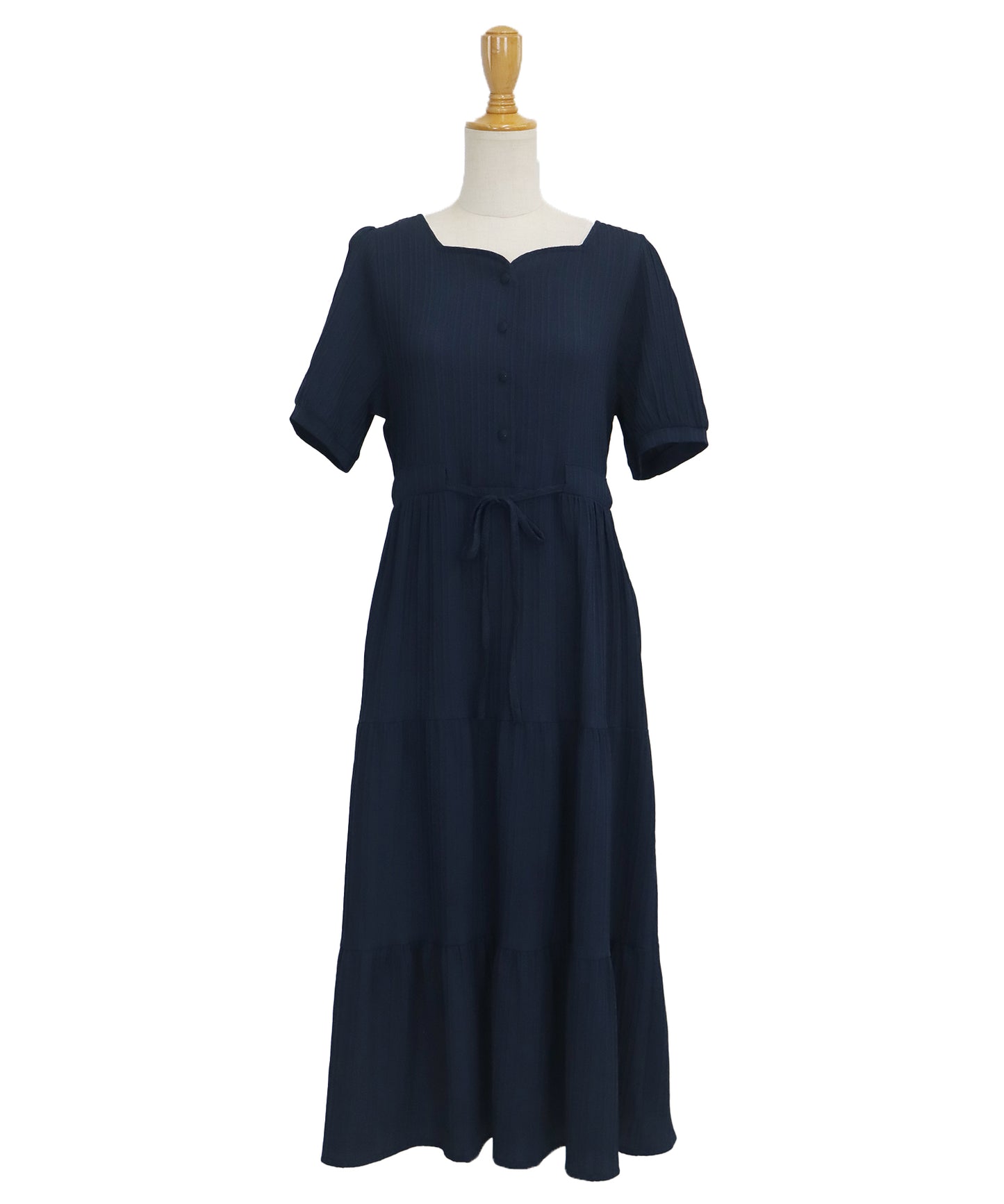 【TIME SALE】ハートネックティアード半袖ワンピース