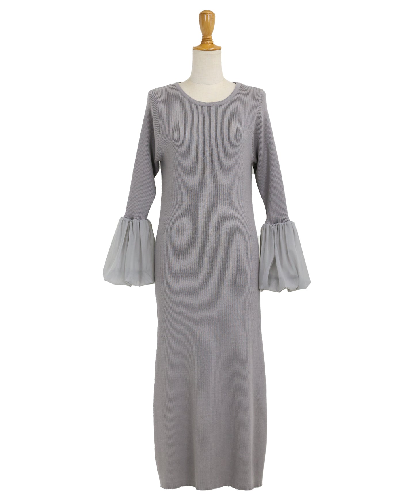 【SALE】チュールカフスニットワンピース