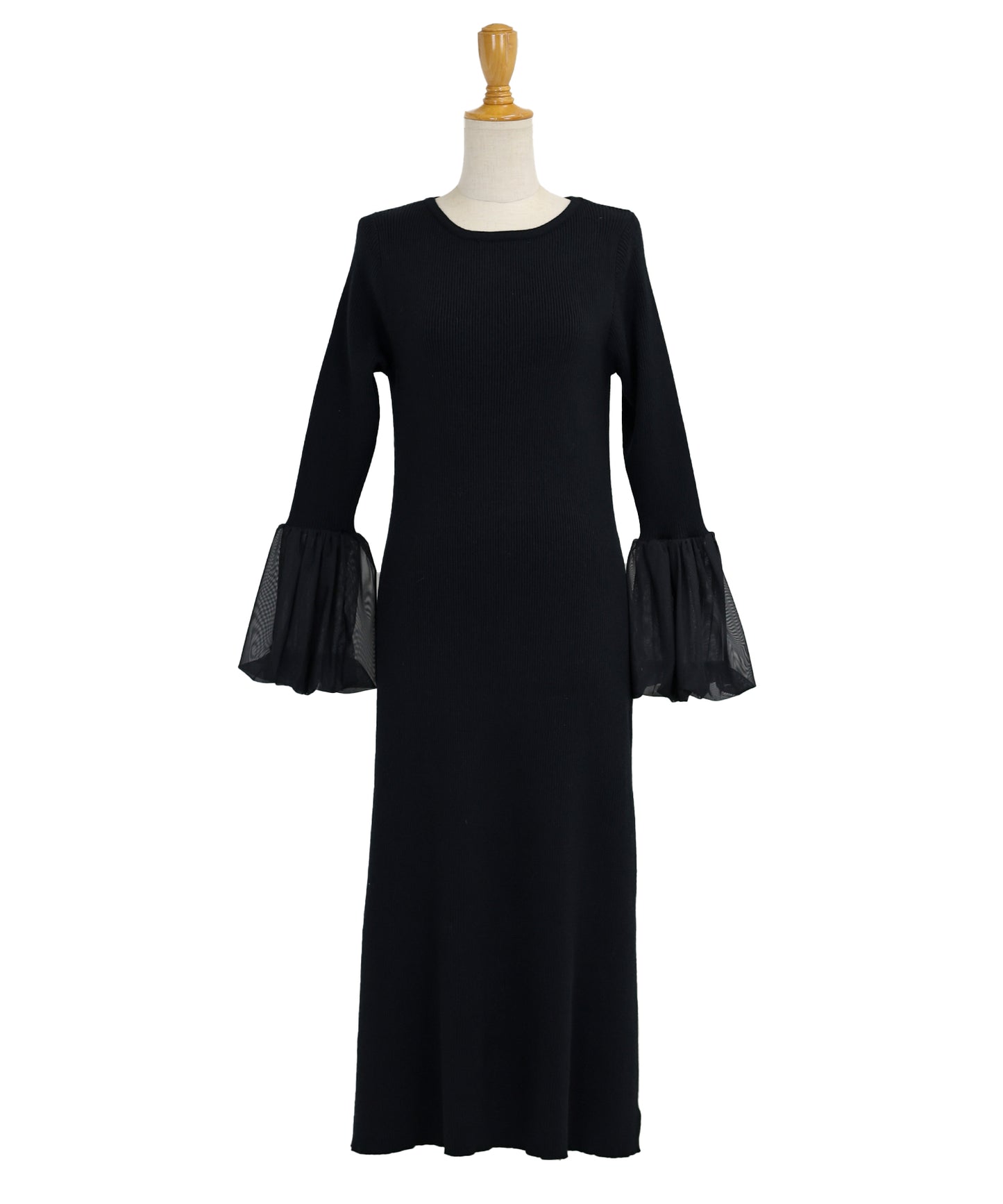 【SALE】チュールカフスニットワンピース