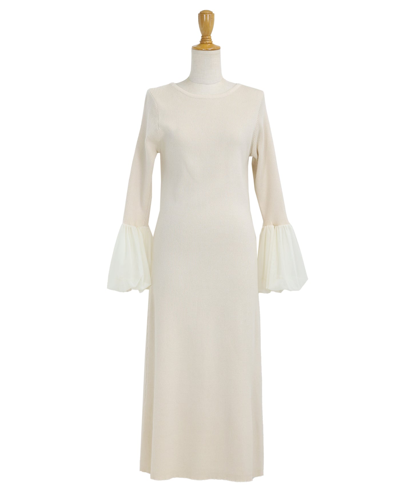 【SALE】チュールカフスニットワンピース