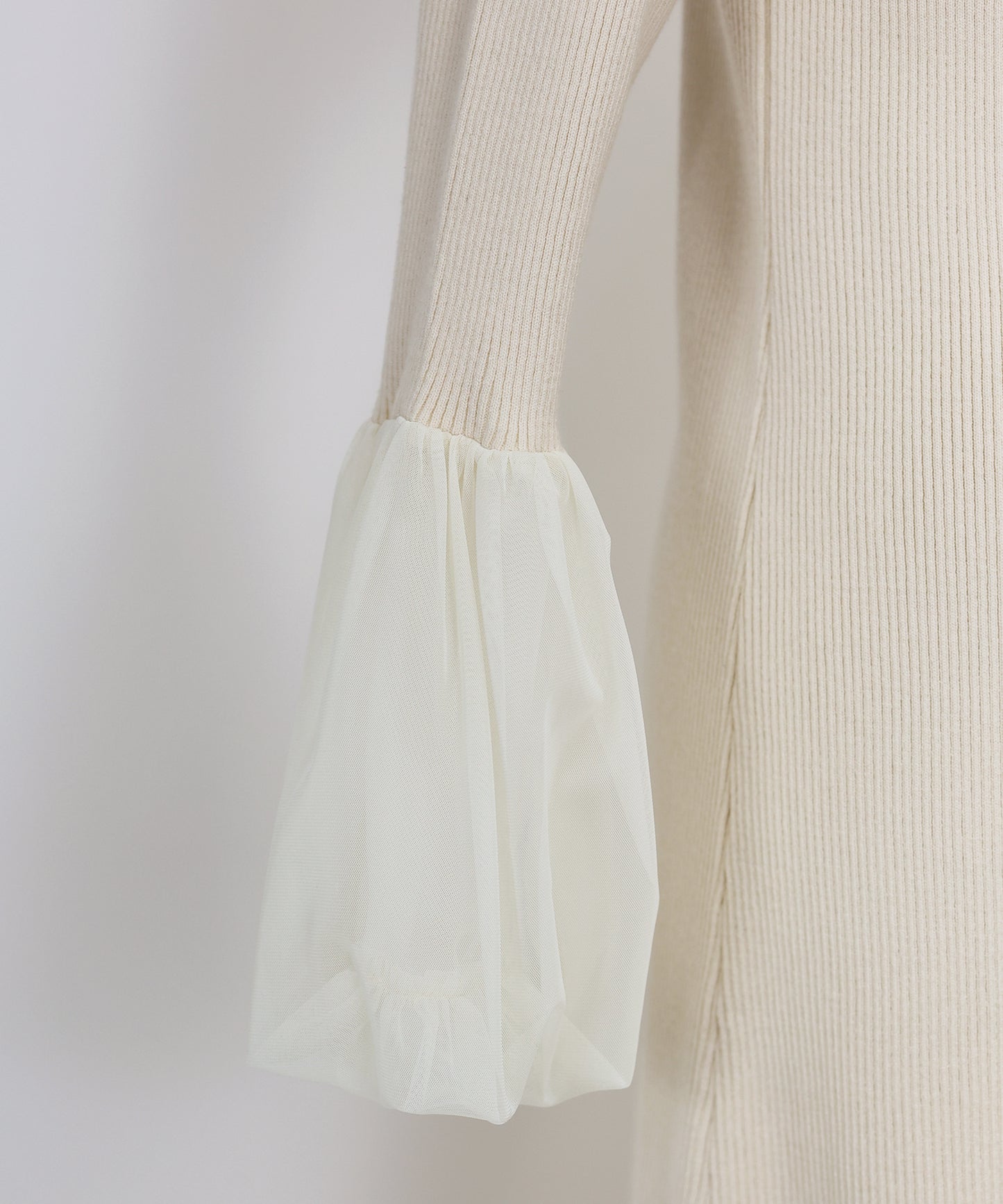 【SALE】チュールカフスニットワンピース