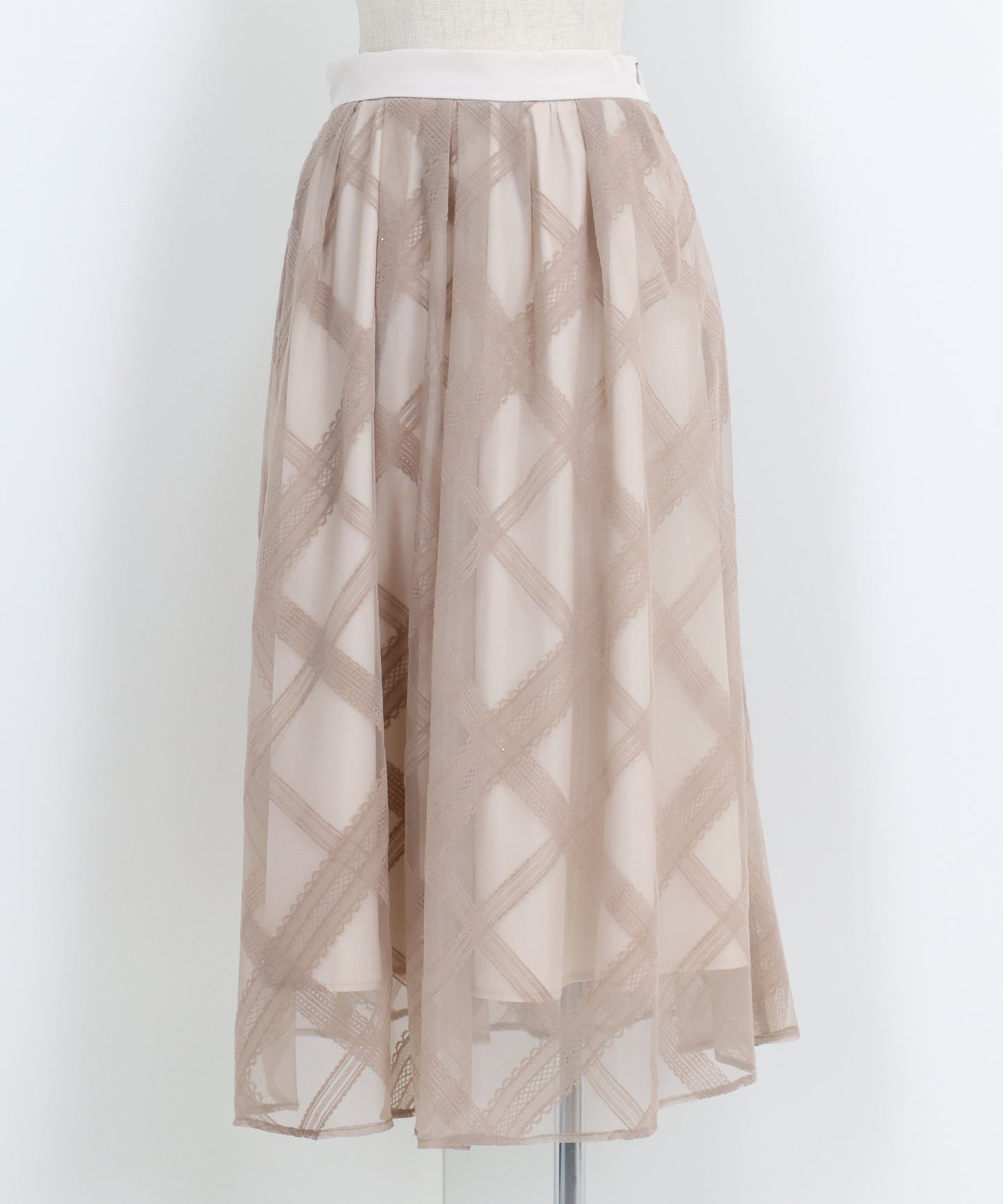 丈が選べるフロッキーチェックチュールスカート