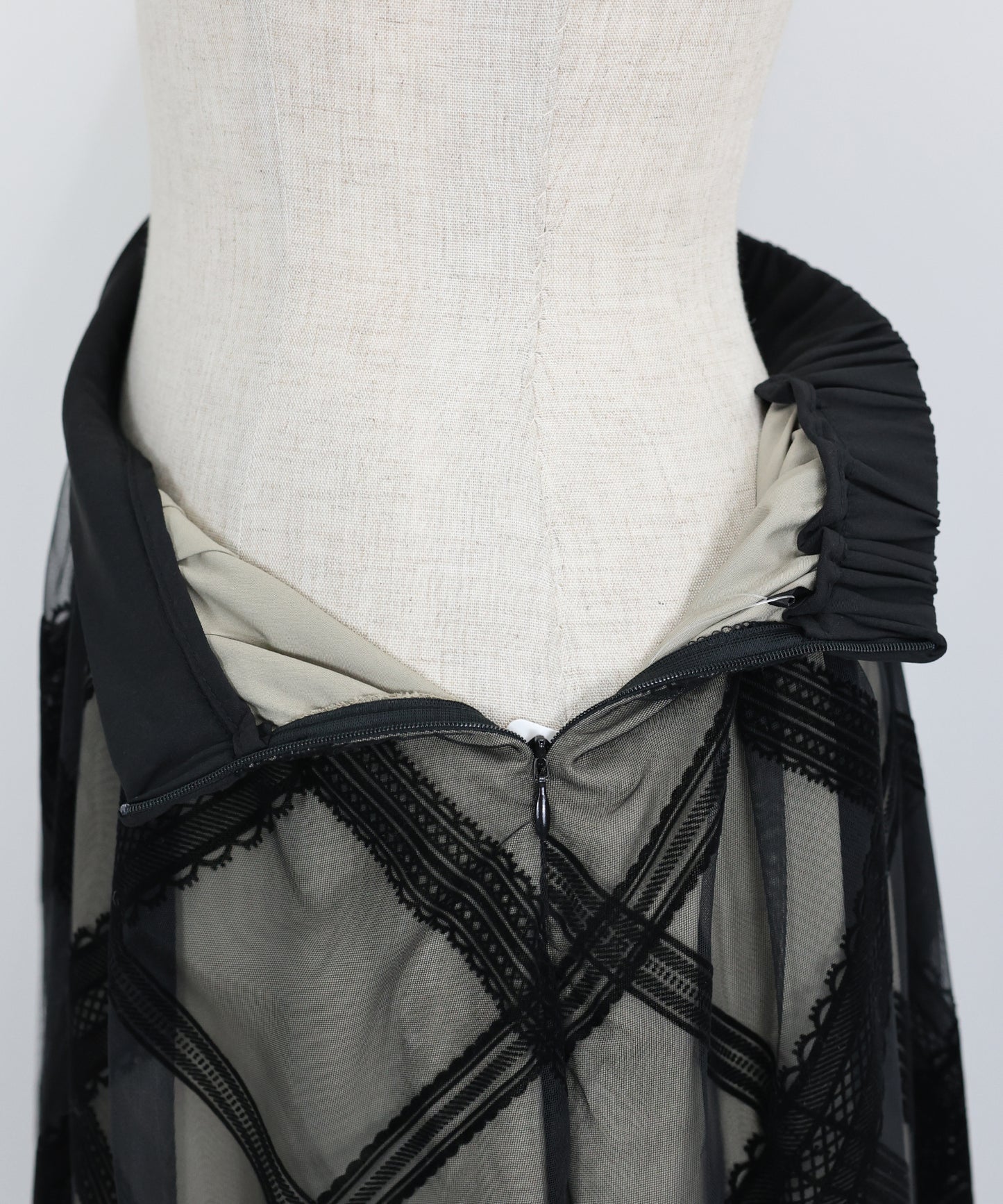 丈が選べるフロッキーチェックチュールスカート